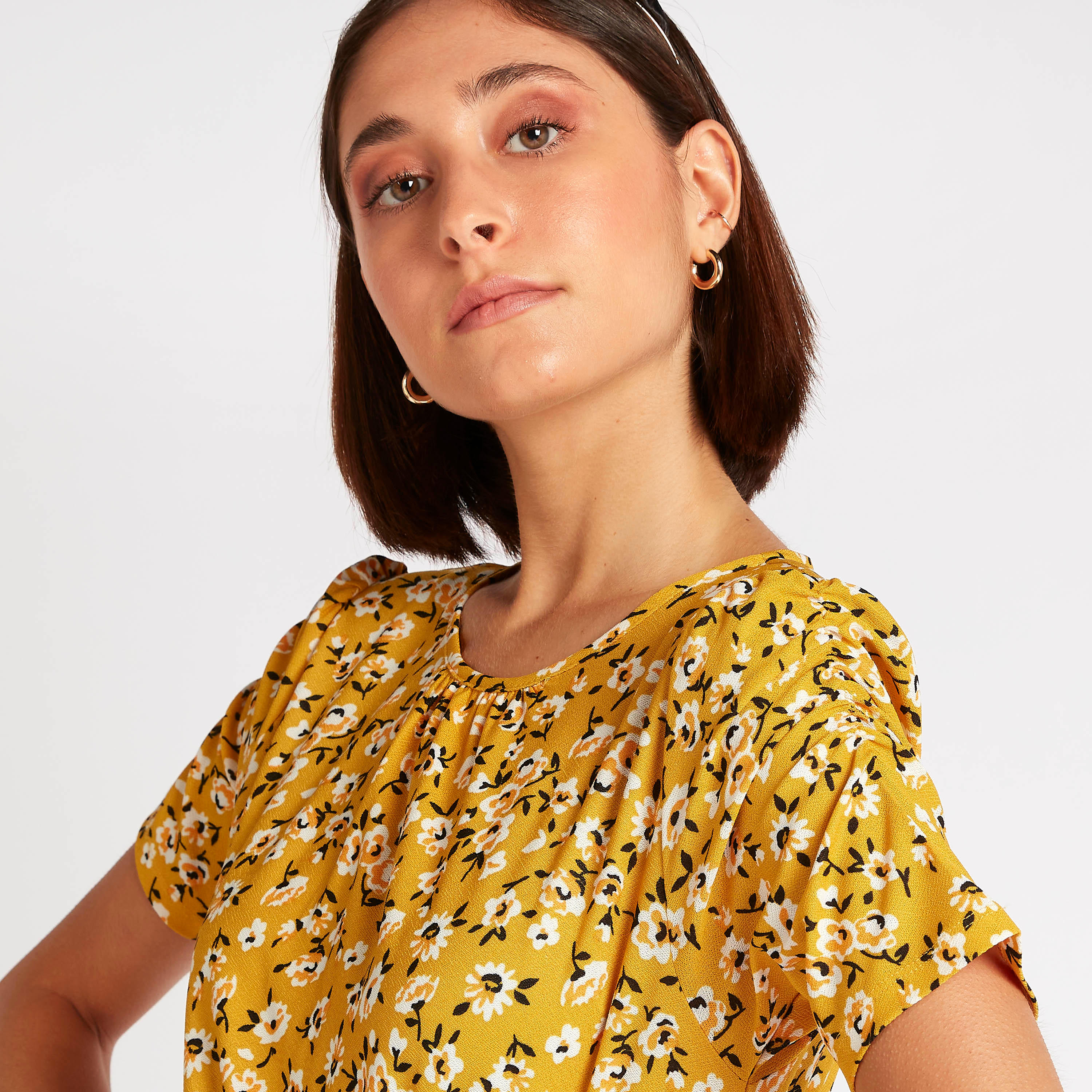 فستان طويل إيه لاين بأكمام قصيرة وطبعات زهرية-women-clothing-dresses-image-6