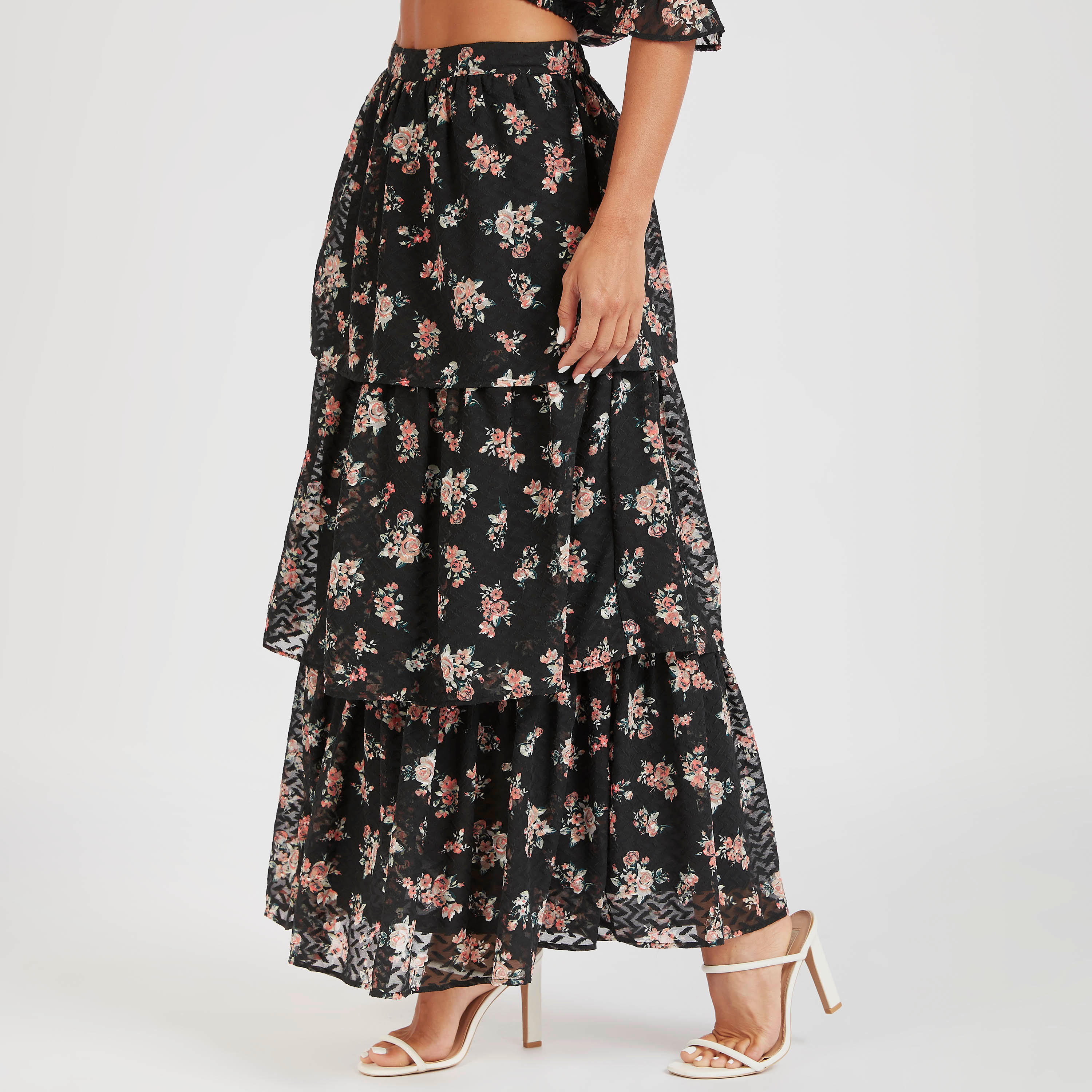 Floral Print Tiered A-line Maxi Skirt-women-clothing-bottoms-skirts-image-1