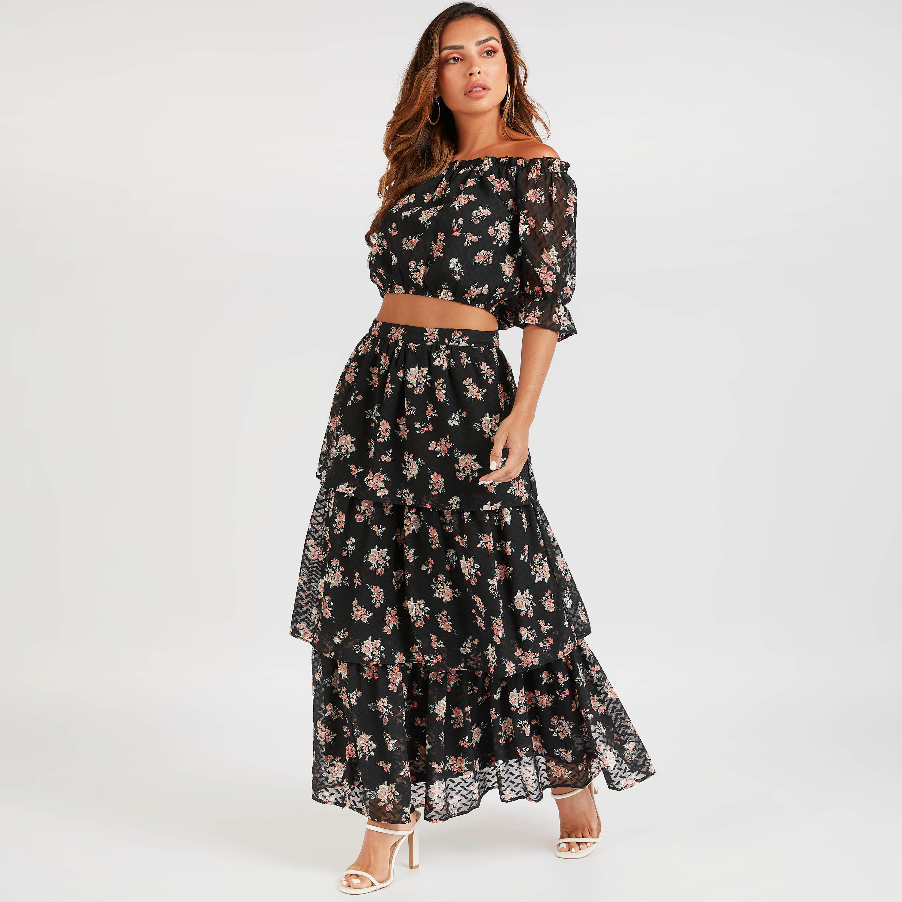 Floral Print Tiered A-line Maxi Skirt-women-clothing-bottoms-skirts-image-2