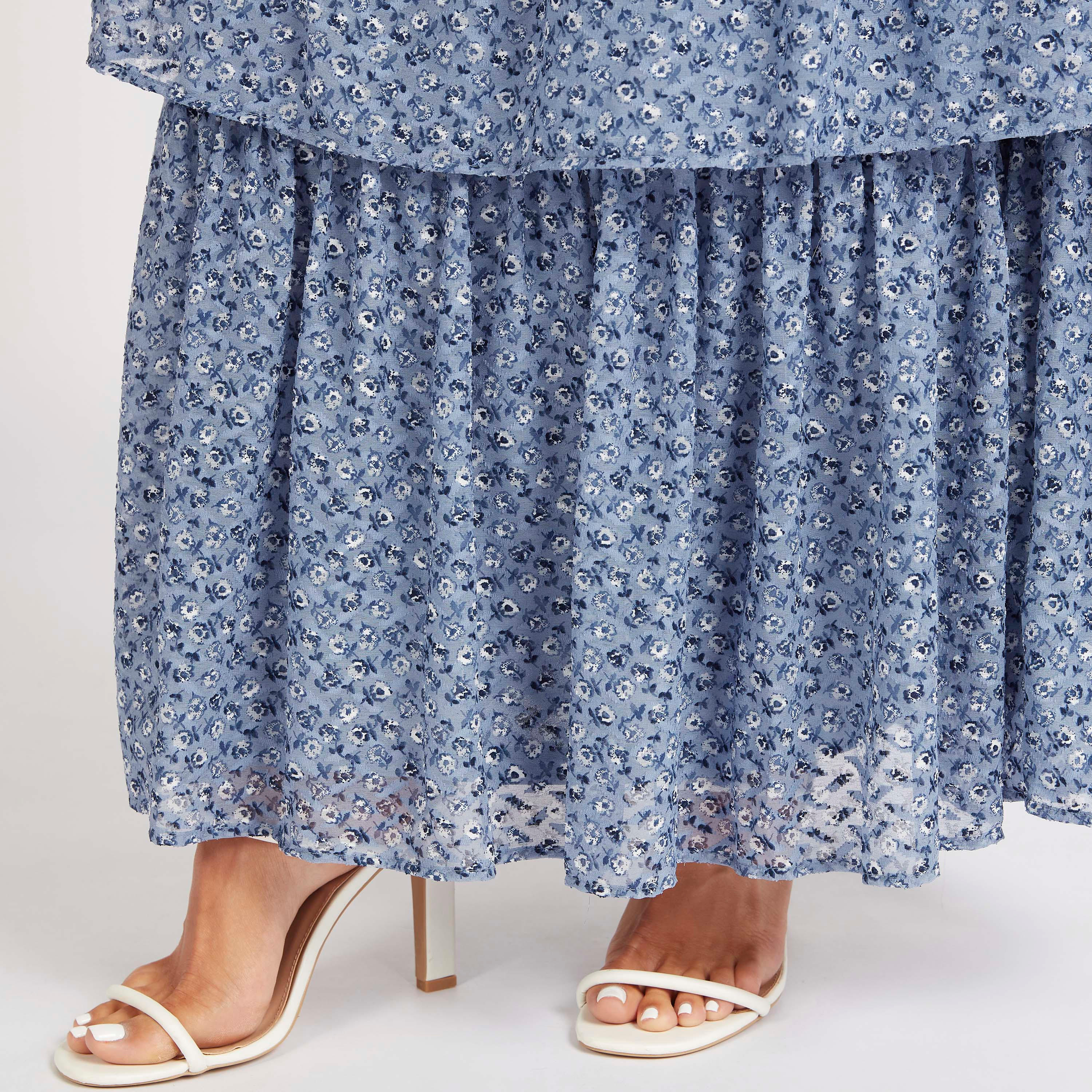تنورة إيه لاين ماكسي بخصر مطّاطي وطبعات زهرية-women-clothing-bottoms-skirts-image-3
