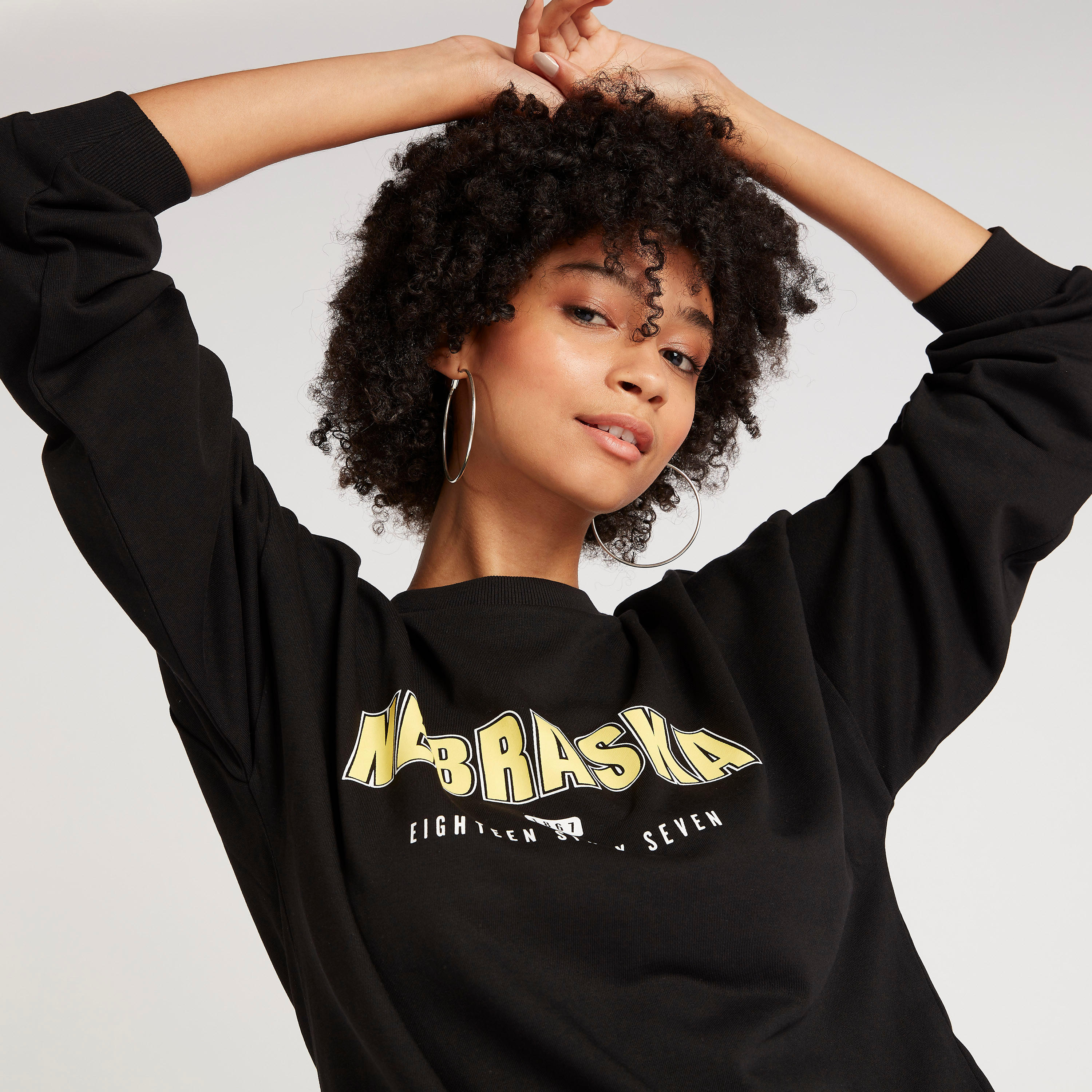 Printed Crew Neck Oversized Sweatshirt with Long Sleeves-women-winterwear-hoodiesandsweatshirts-sweatshirts-image-3