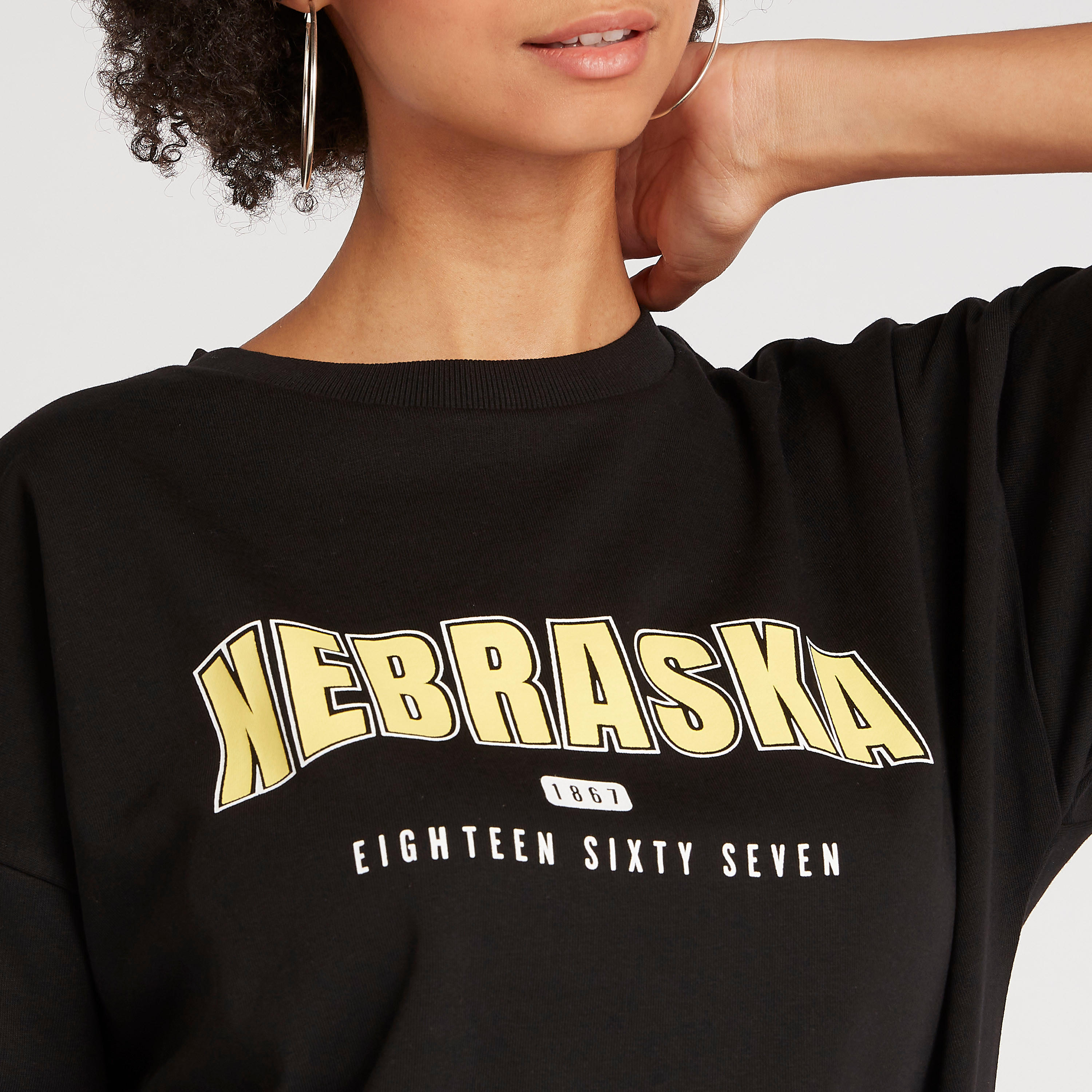 Printed Crew Neck Oversized Sweatshirt with Long Sleeves-women-winterwear-hoodiesandsweatshirts-sweatshirts-image-6