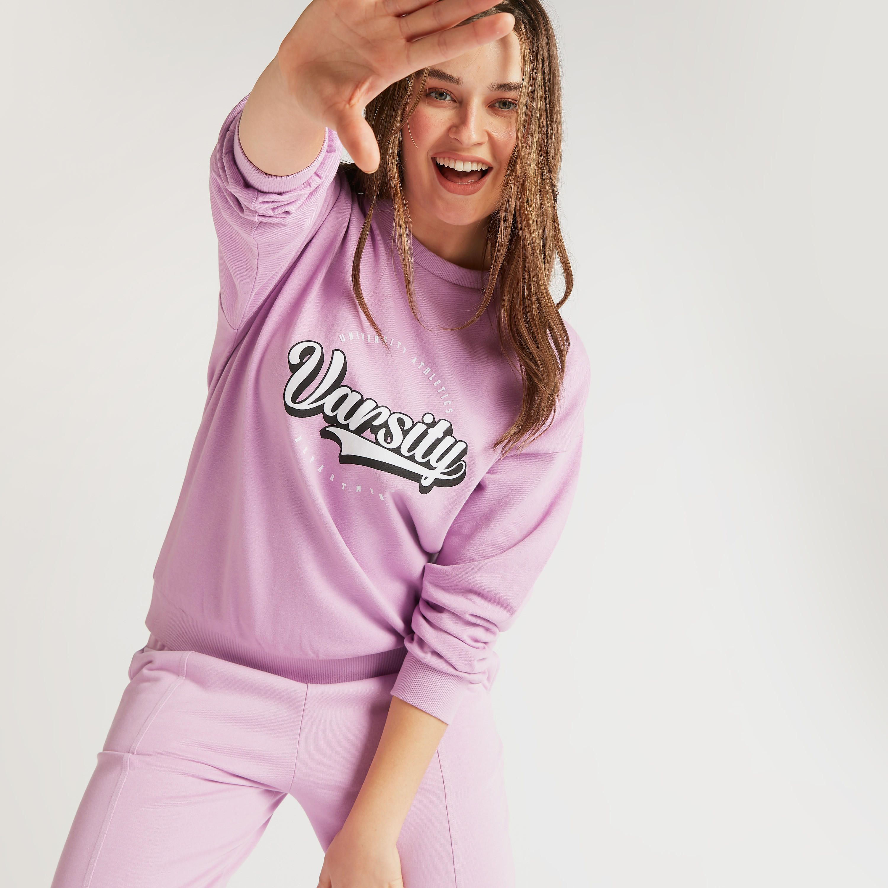 Printed Sweatshirt with Long Sleeves and Crew Neck-women-winterwear-hoodiesandsweatshirts-sweatshirts-image-1