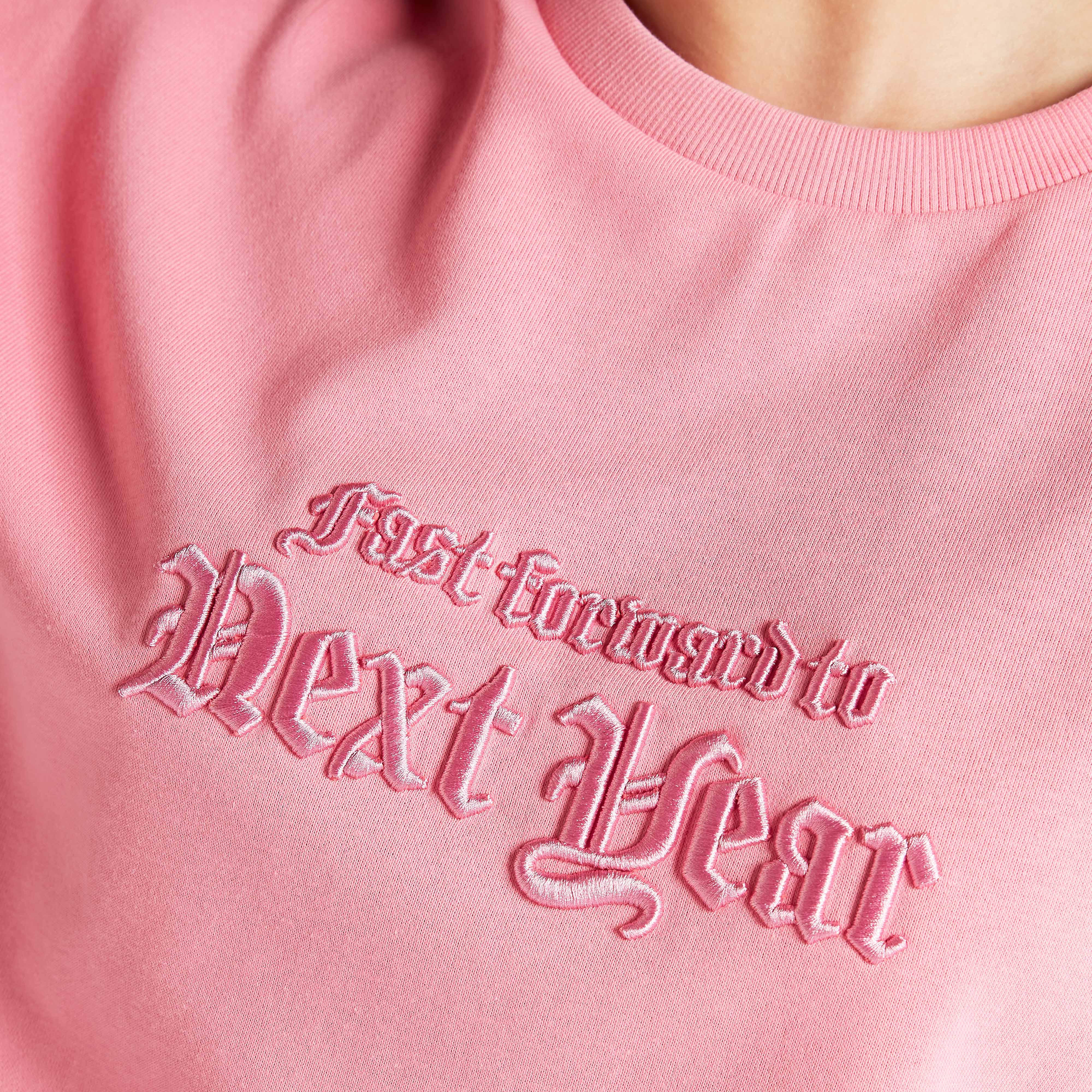 Embroidered Crew Neck Oversized Sweatshirt with Long Sleeves-women-winterwear-hoodiesandsweatshirts-sweatshirts-image-7