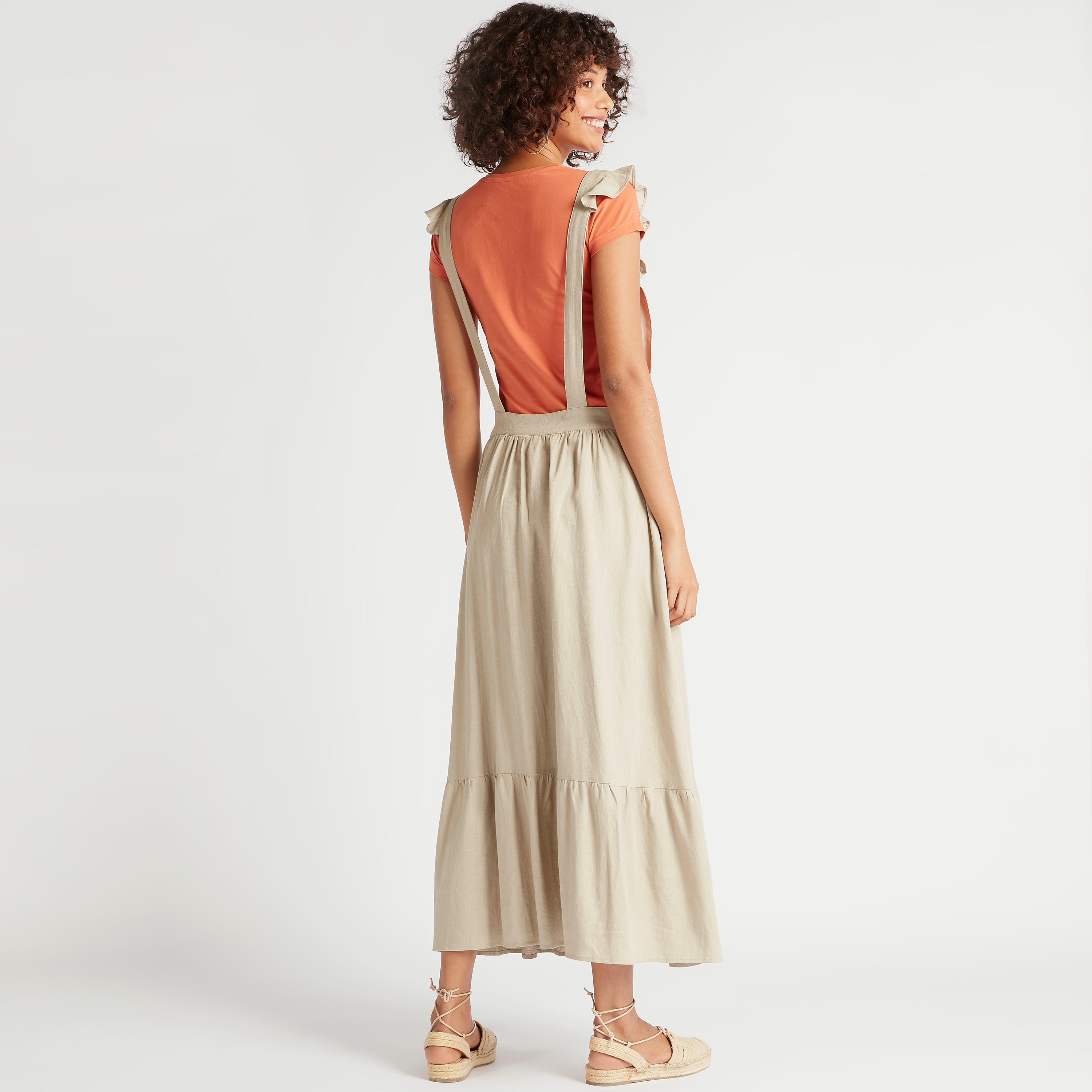 فستان طويل سادة إيه لاين دون أكمام بتفاصيل كشكشة-women-clothing-dresses-image-4