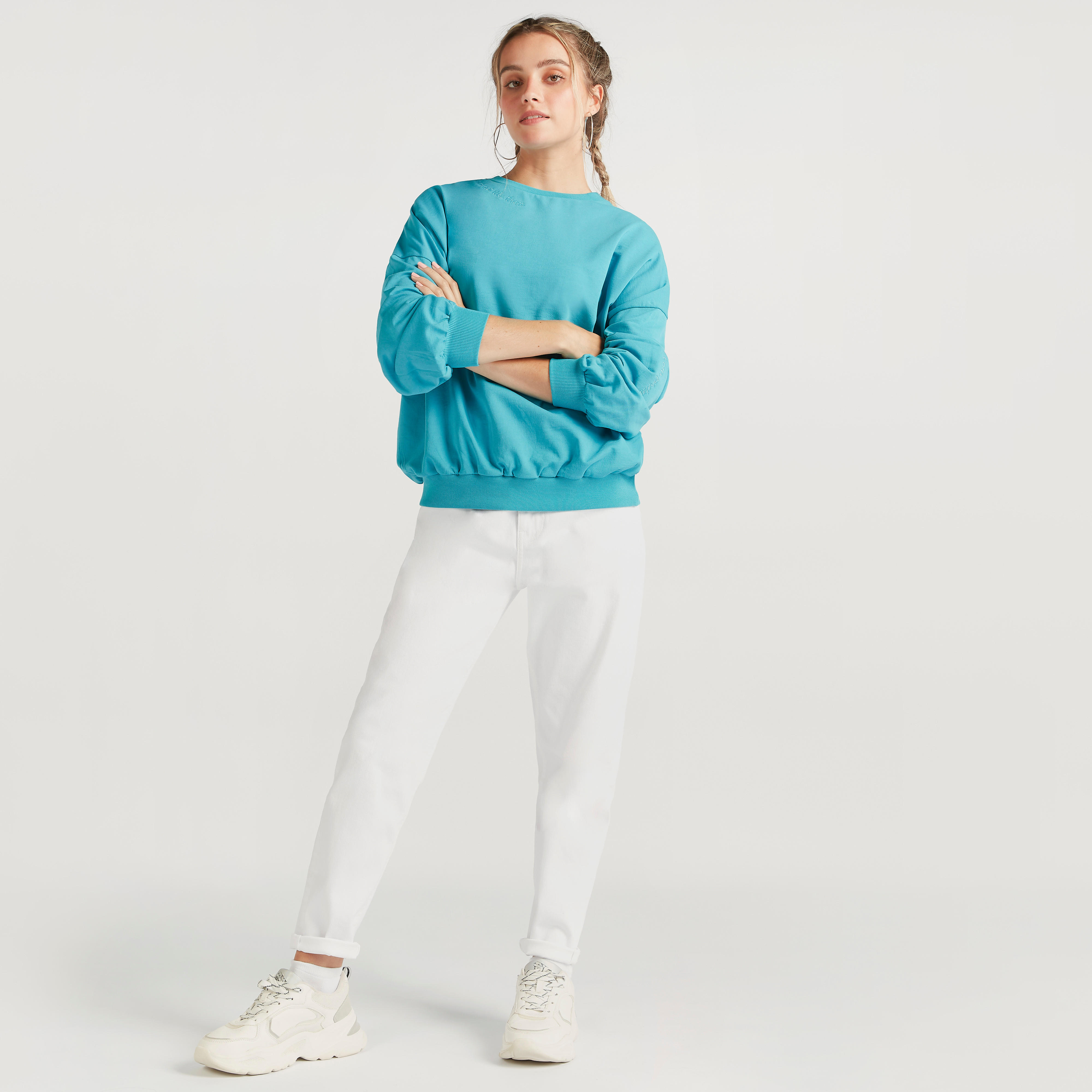 Solid Crew Neck Sweatshirt with Long Sleeves-women-winterwear-hoodiesandsweatshirts-sweatshirts-image-2