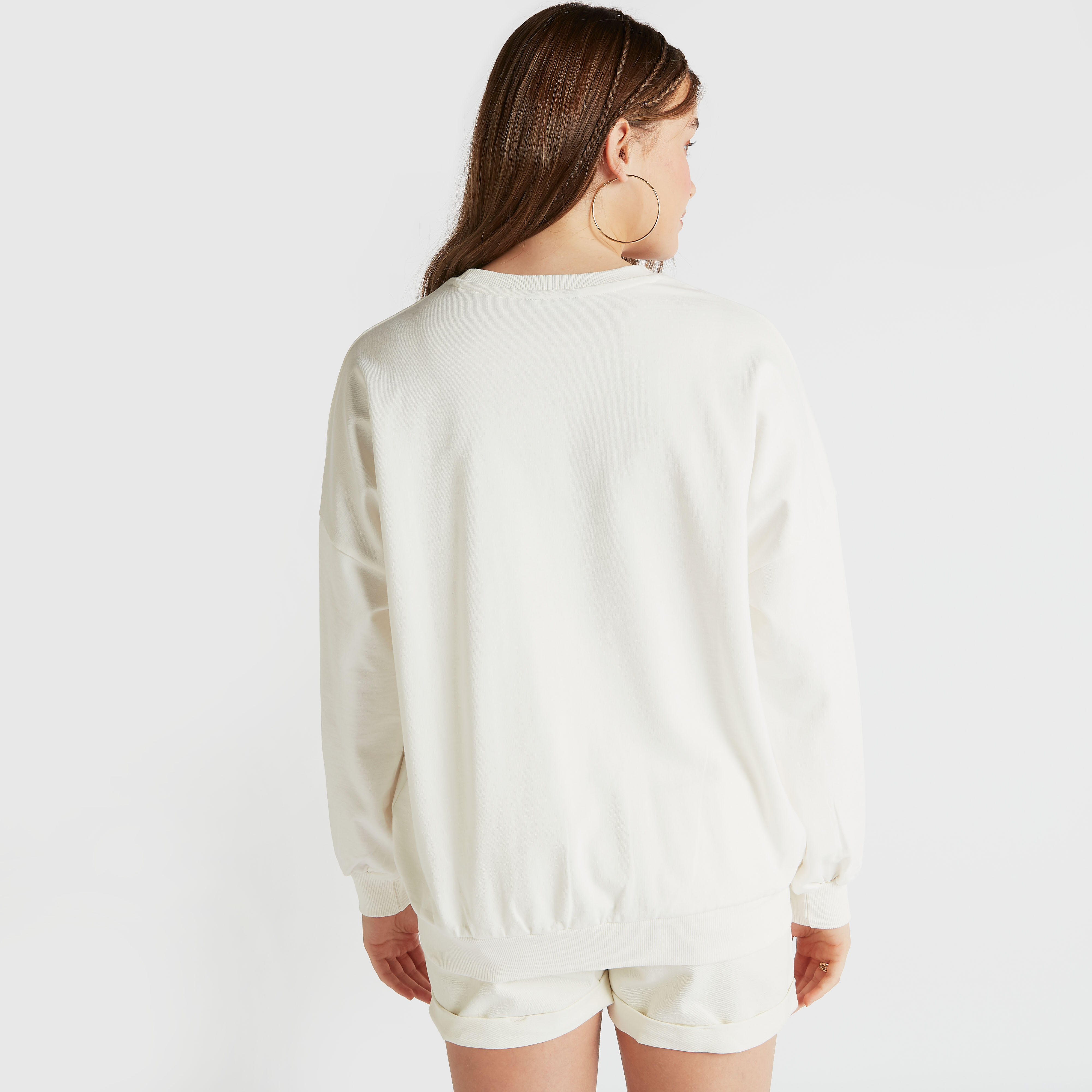 Slogan Embroidered Crew Neck Sweatshirt with Long Sleeves-women-winterwear-hoodiesandsweatshirts-sweatshirts-image-4