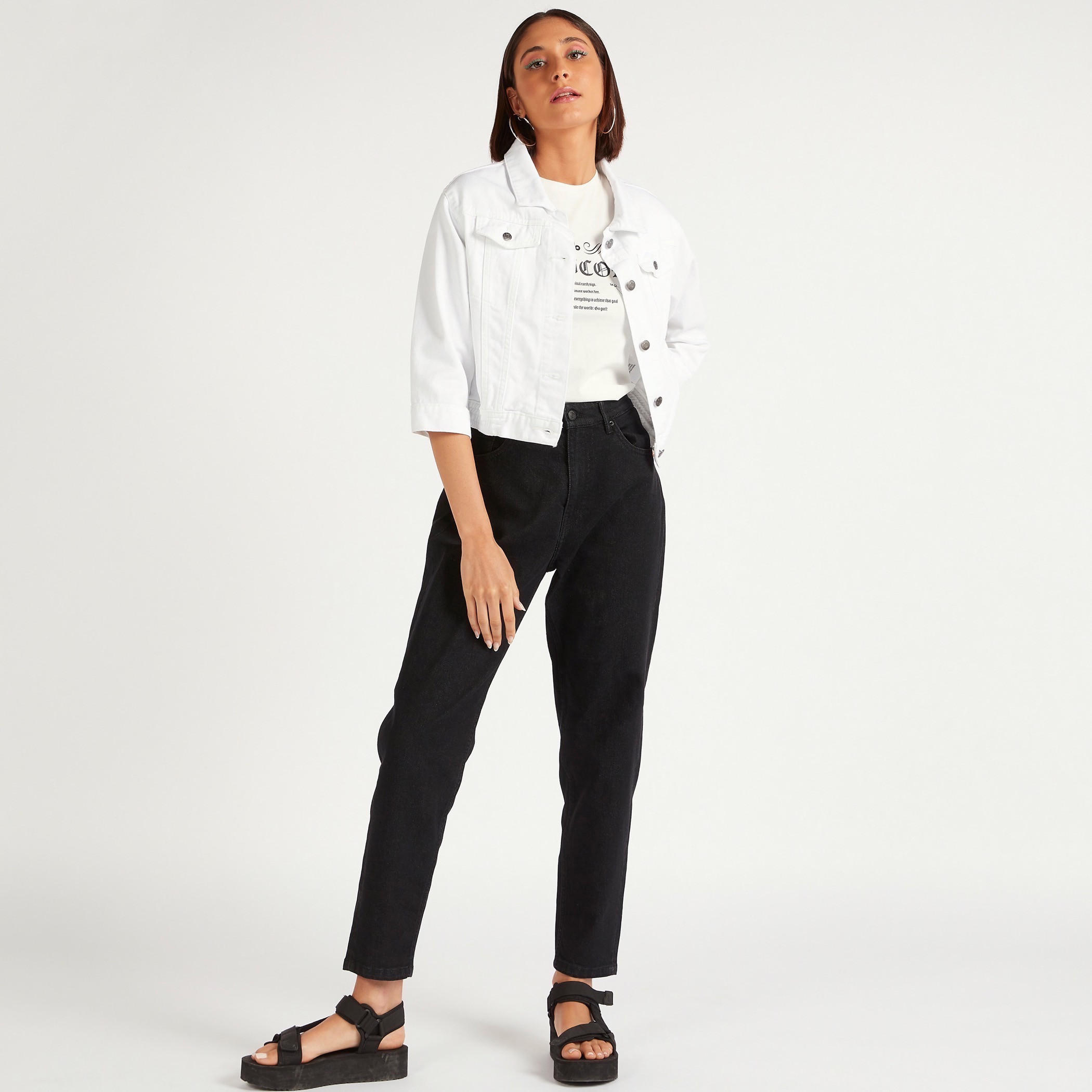 تيشيرت بياقة ضيّقة وأكمام كاب وطبعات أبراج فلكية-women-clothing-tshirts-image-2
