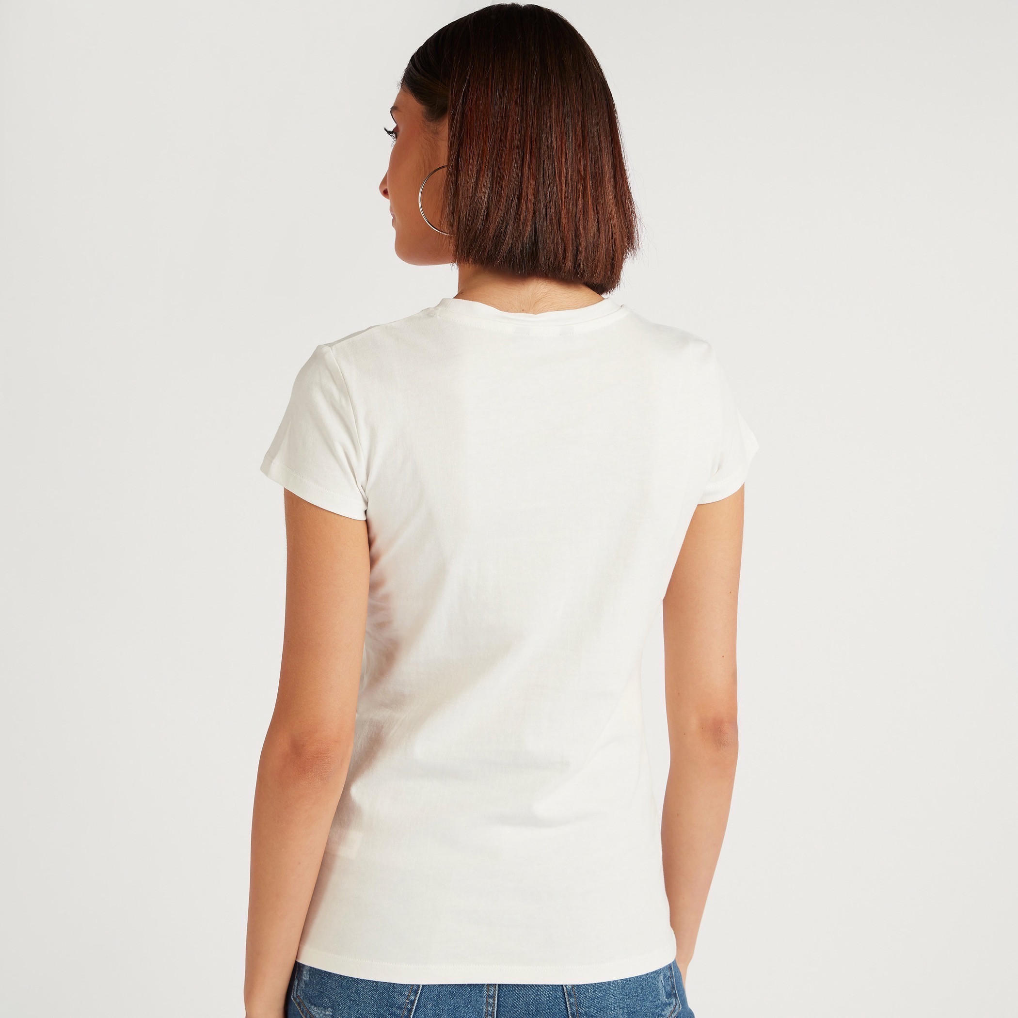 تيشيرت بياقة ضيّقة وأكمام كاب وطَبعات-women-clothing-tshirts-image-4