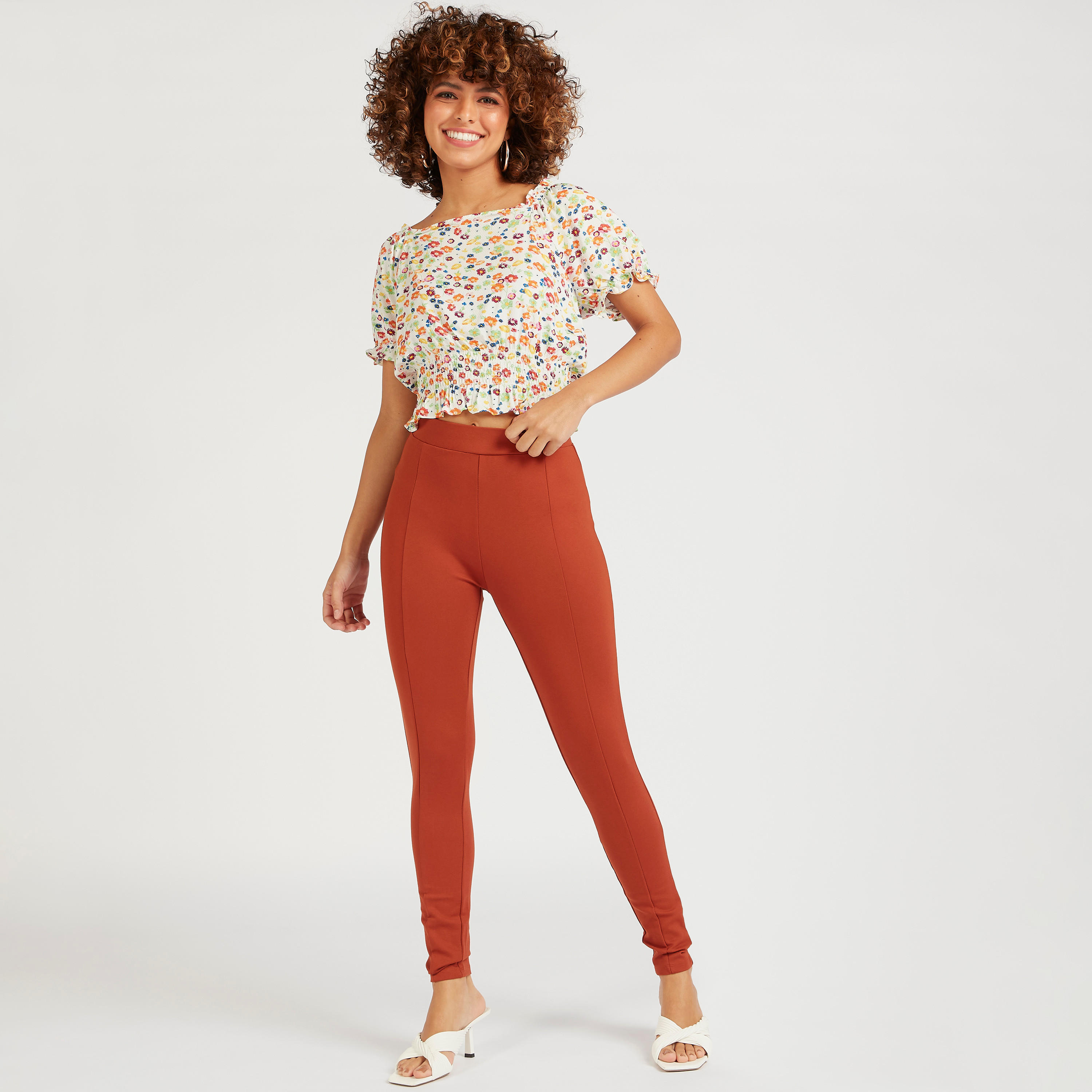 بنطلون ليقنز سادة بقصّة سكيني بخصر متوسط الإرتفاع-women-clothing-bottoms-leggings-image-2