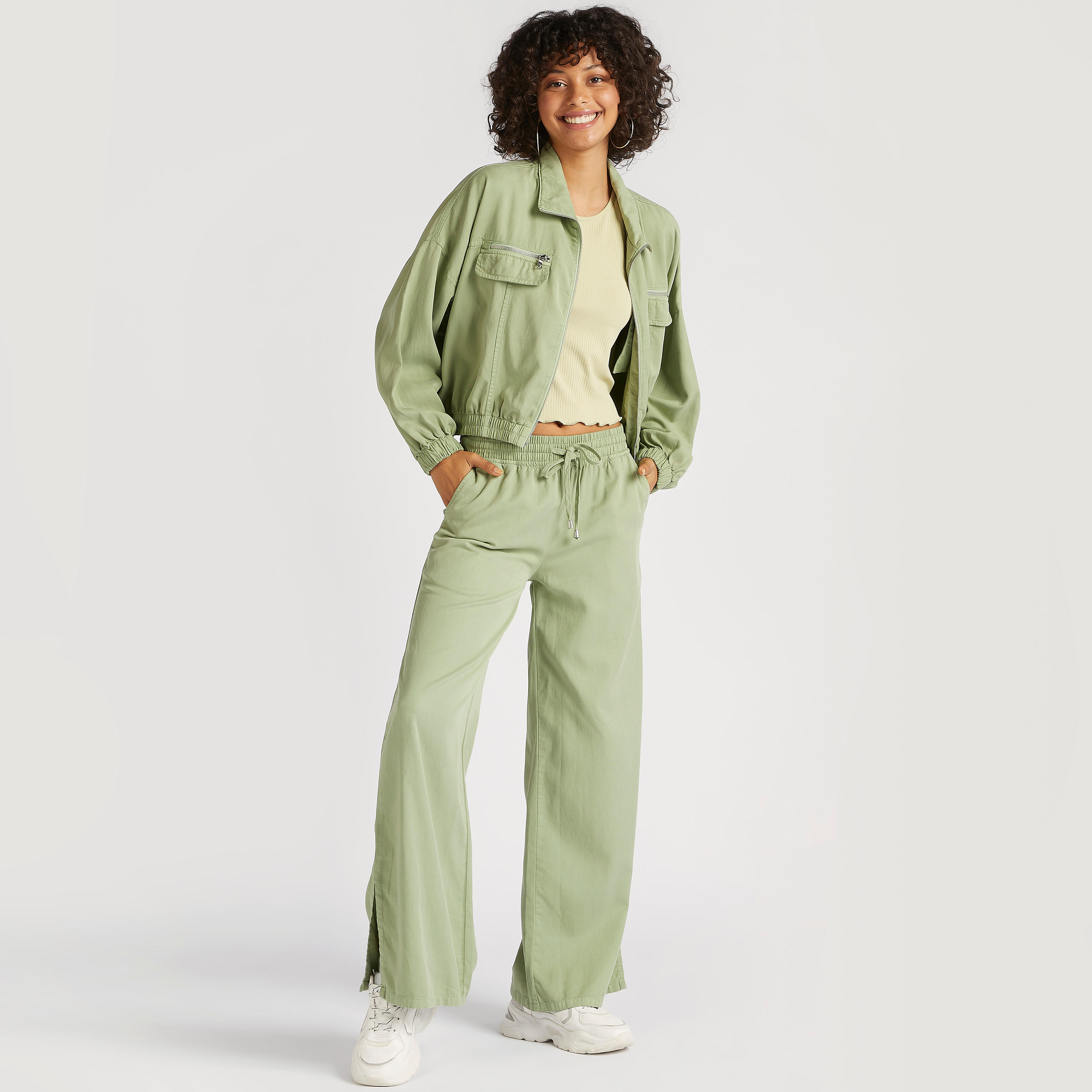Solid Mid-Rise Pants with Drawstring Closure and Pockets-women-clothing-bottoms-trousers-image-2