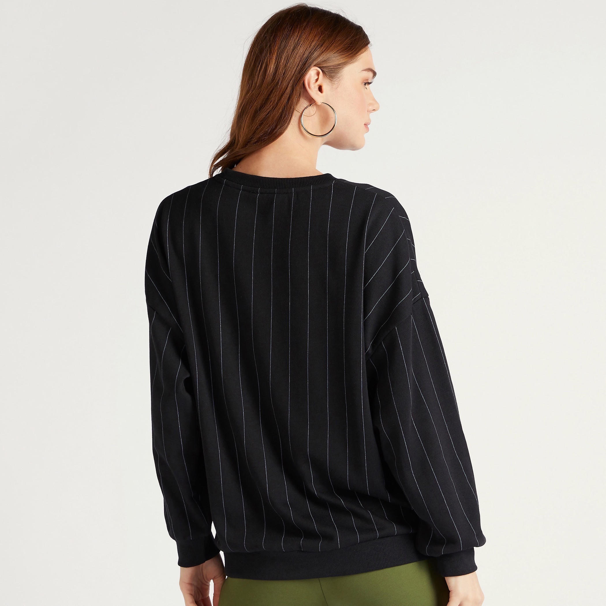 Striped and Text Print Sweatshirt with Long Sleeves-women-winterwear-hoodiesandsweatshirts-sweatshirts-image-4