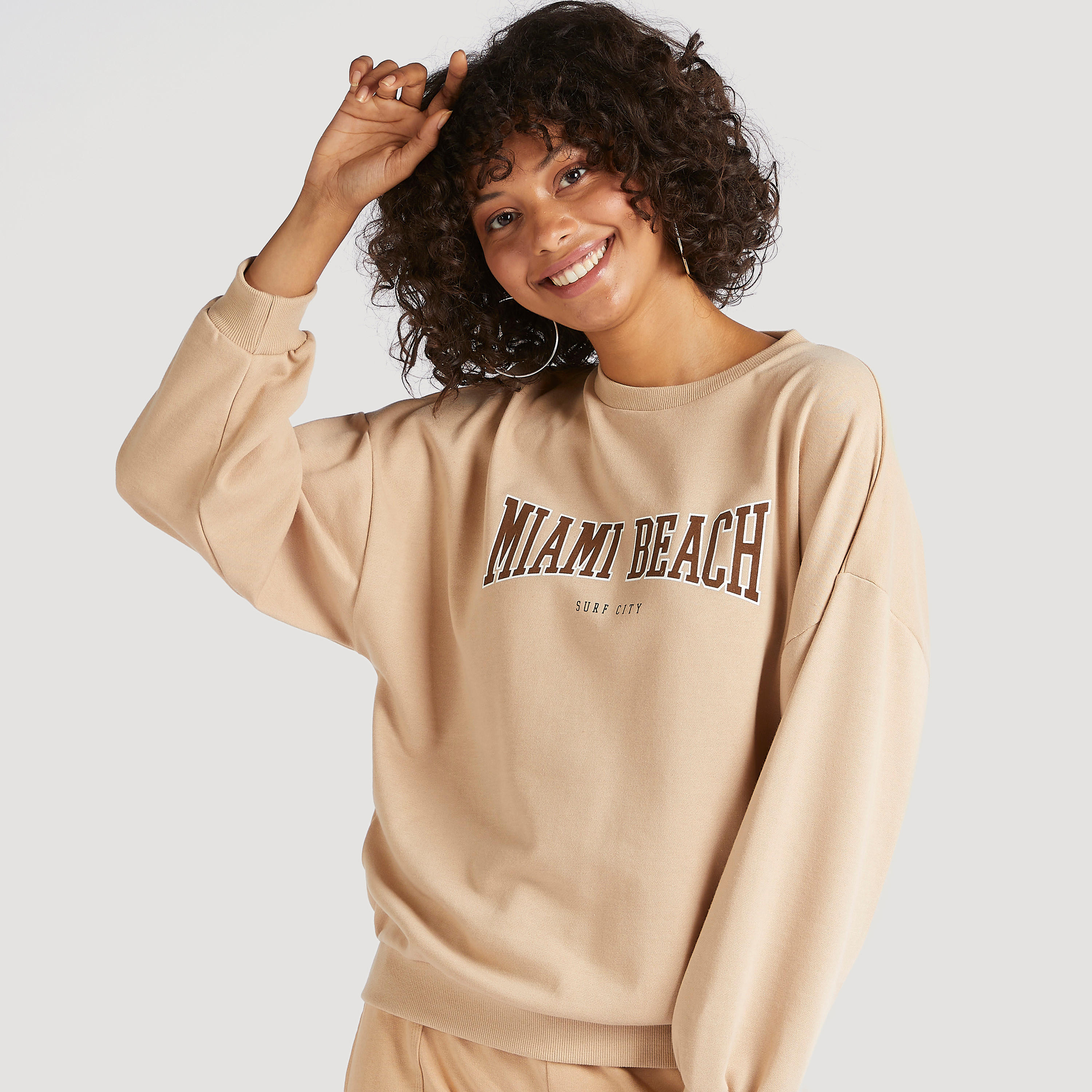 Printed Crew Neck Sweatshirt with Long Sleeves-women-winterwear-hoodiesandsweatshirts-sweatshirts-image-1