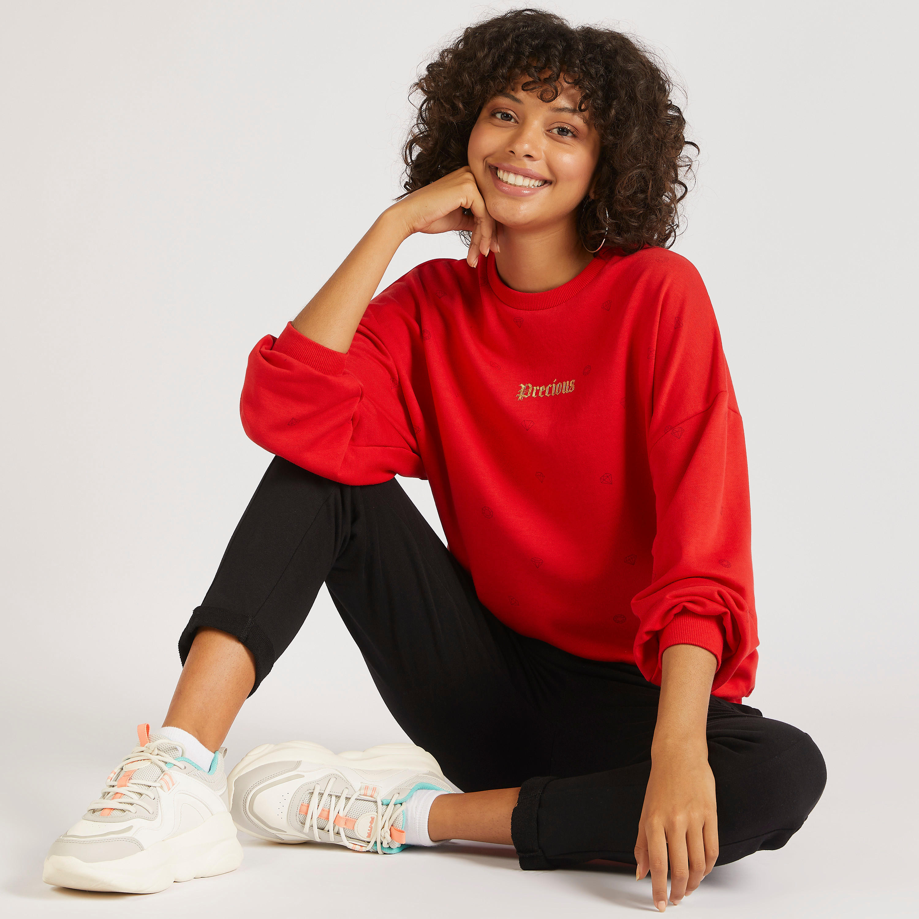 Text Print Crew Neck Sweatshirt with Long Sleeves-women-winterwear-hoodiesandsweatshirts-sweatshirts-image-2