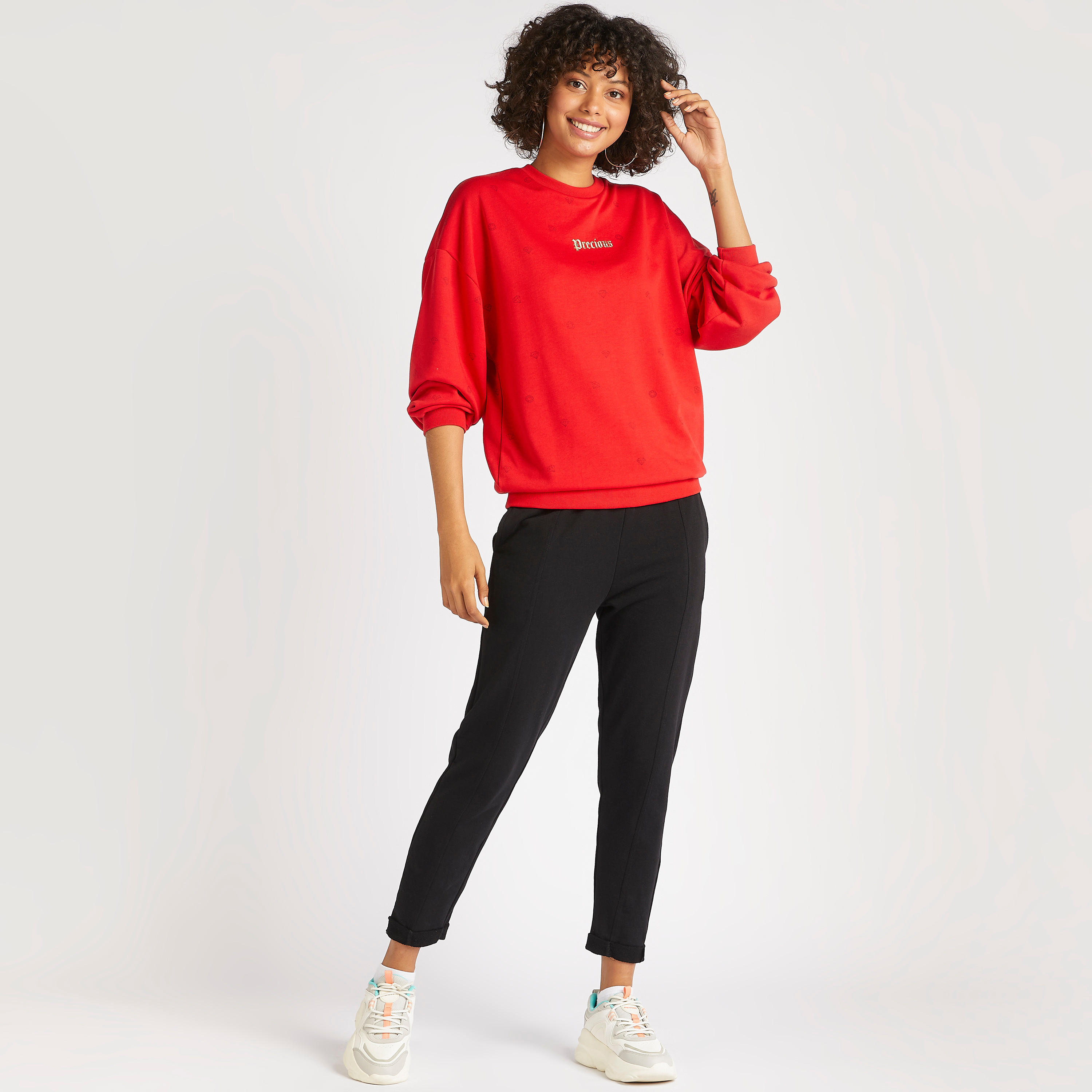 Text Print Crew Neck Sweatshirt with Long Sleeves-women-winterwear-hoodiesandsweatshirts-sweatshirts-image-5