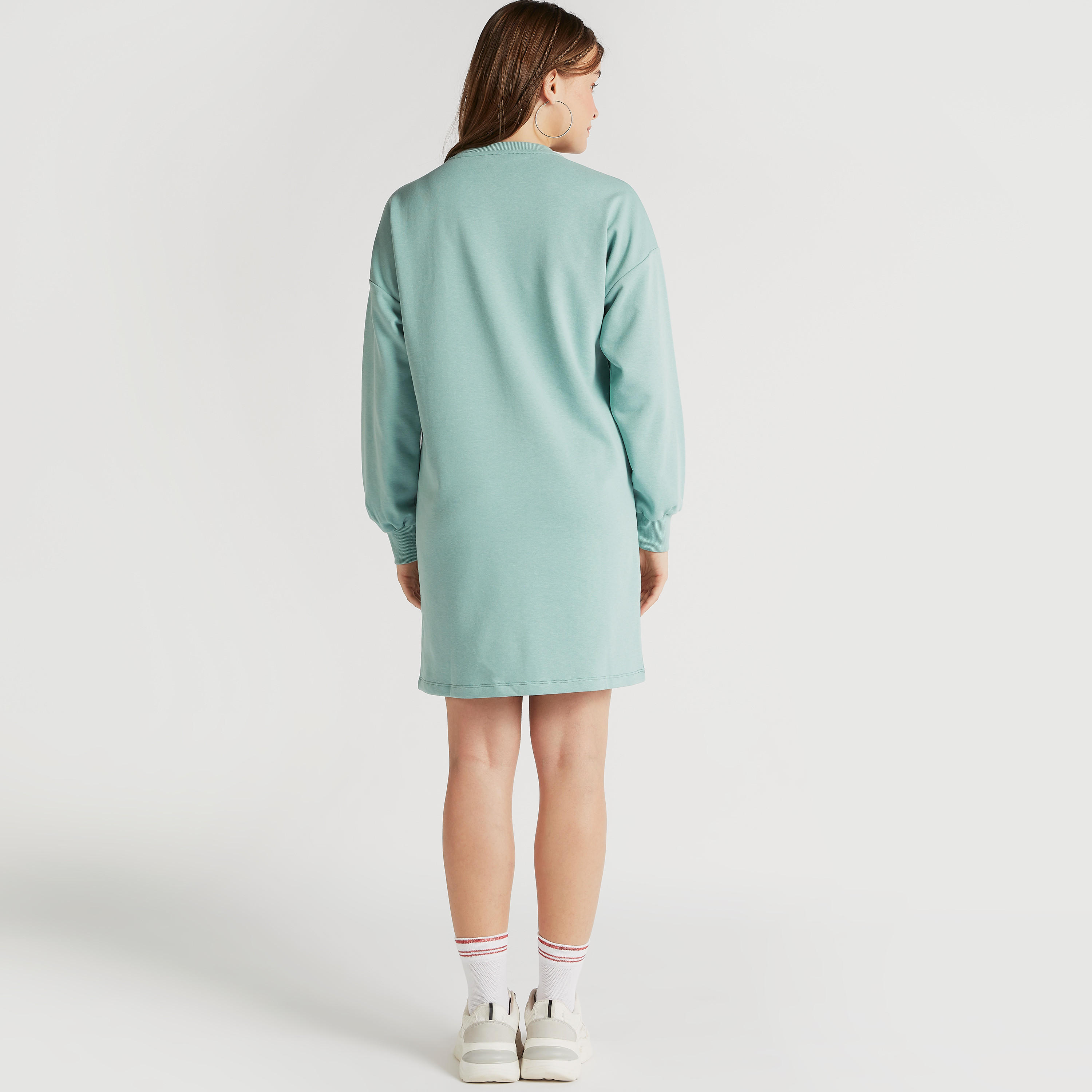 Solid Sweat Dress with Pocket and Long Sleeves-women-clothing-dresses-image-4