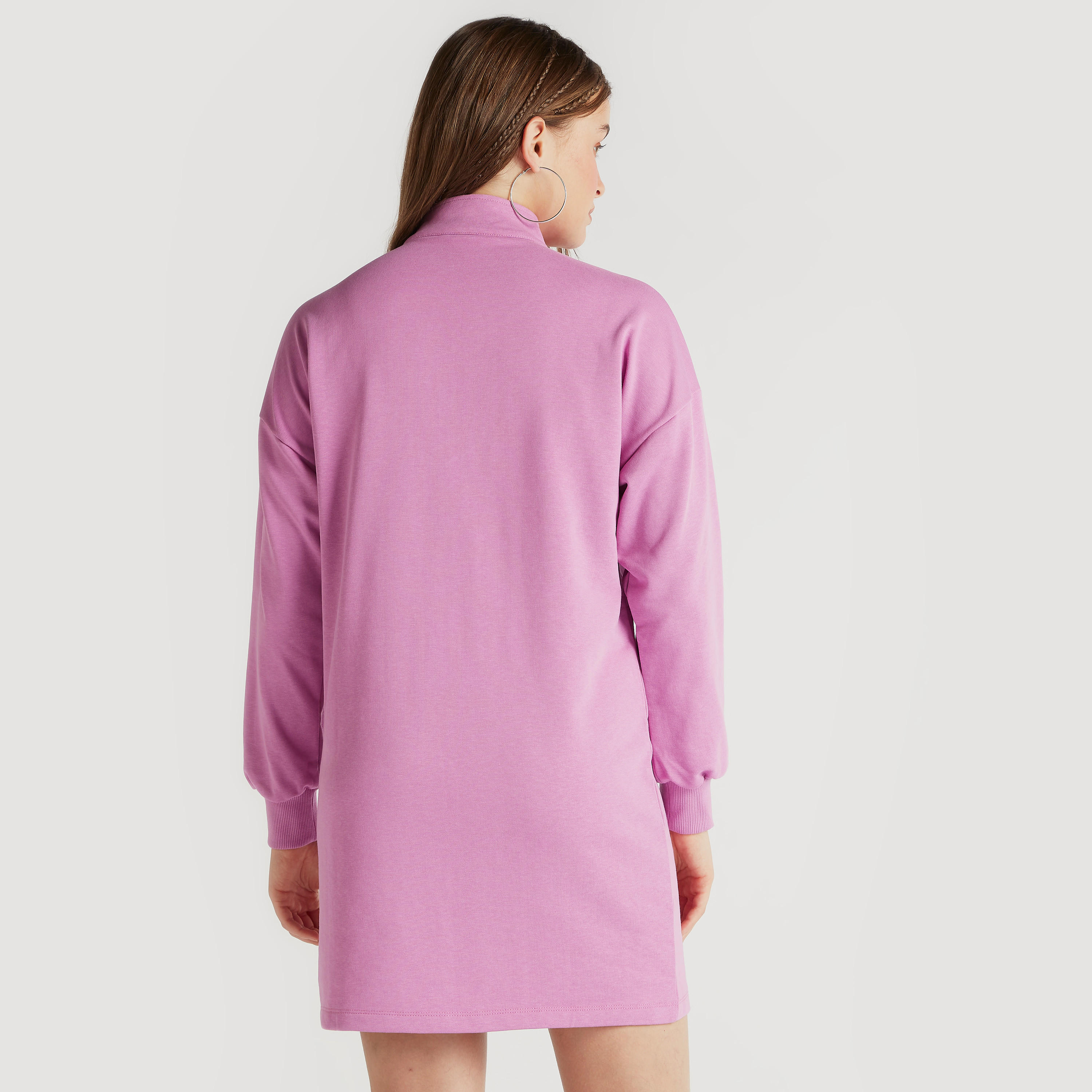 فستان قصير سادة قصير بسحّاب إغلاق وجيب-women-clothing-dresses-image-5
