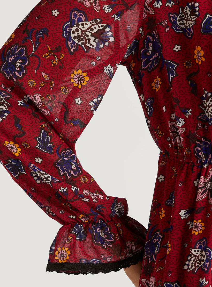 فستان متعدّد الطبقات ميدي إيه لاين بطبعات أزهار وأكمام طويلة وخصر مطّاطي-women-clothing-dresses-image-5