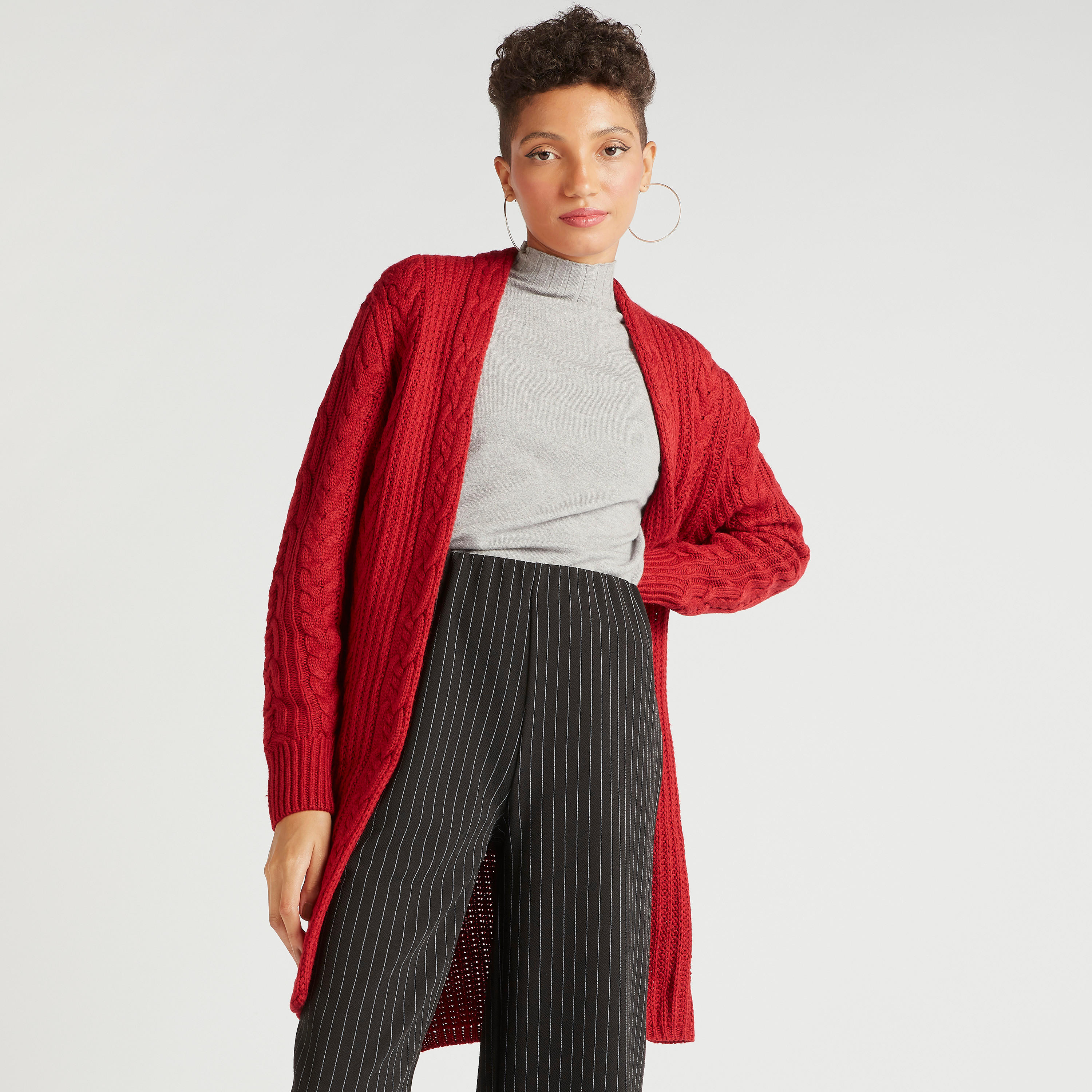 سترة بارزة الملمس بأكمام طويلة-women-winterwear-cardigansandjumpers-cardigans-image-1