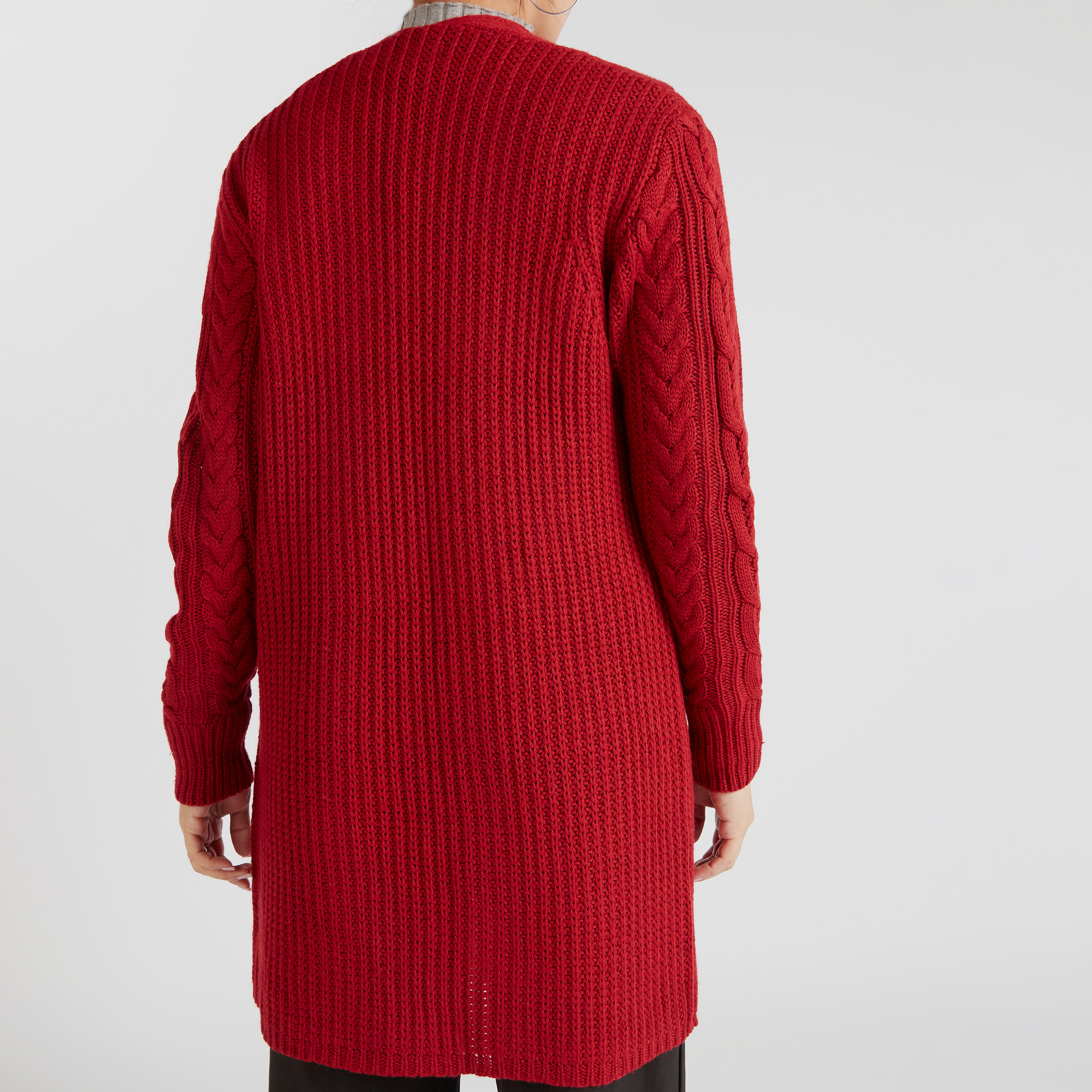 سترة بارزة الملمس بأكمام طويلة-women-winterwear-cardigansandjumpers-cardigans-image-4