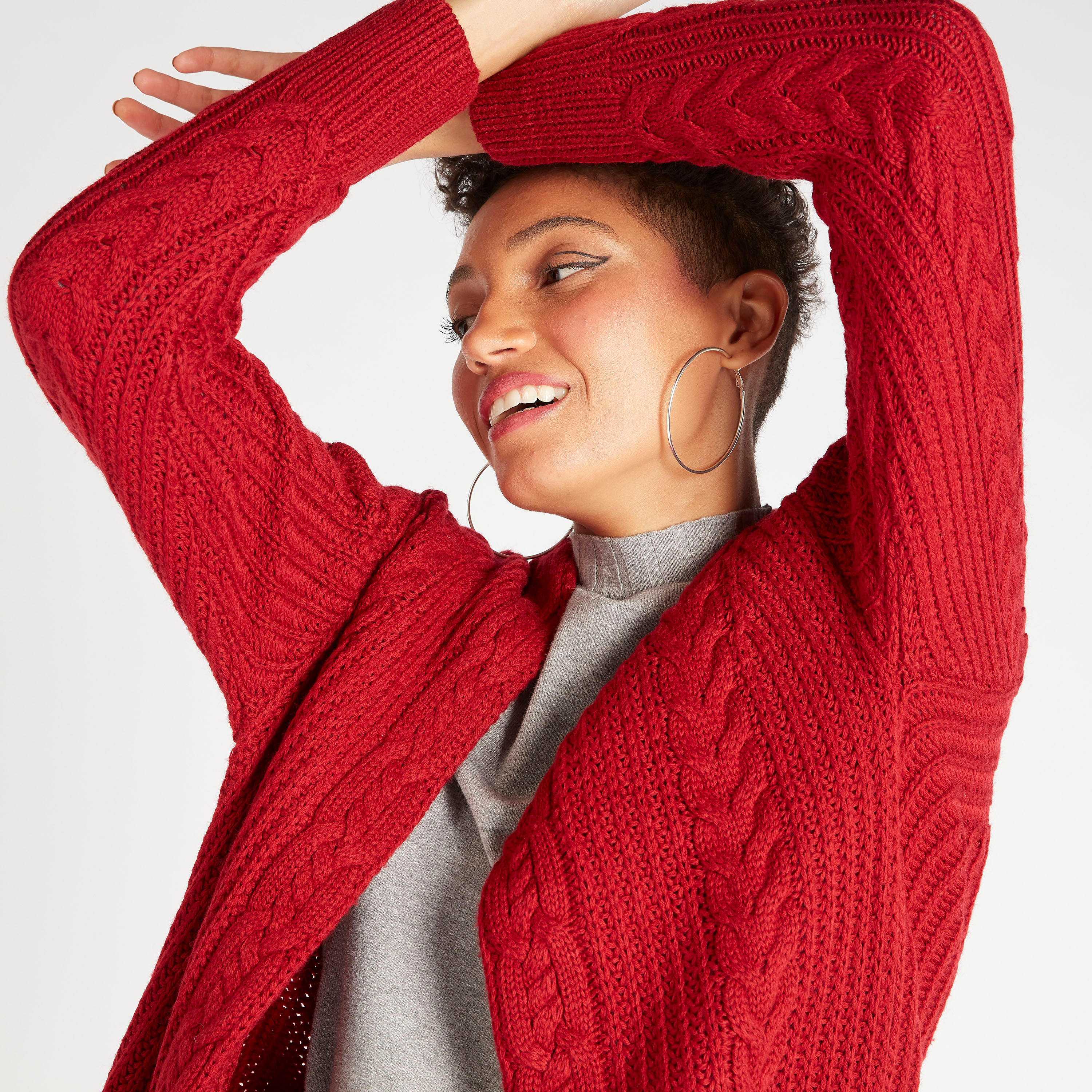 سترة بارزة الملمس بأكمام طويلة-women-winterwear-cardigansandjumpers-cardigans-image-5