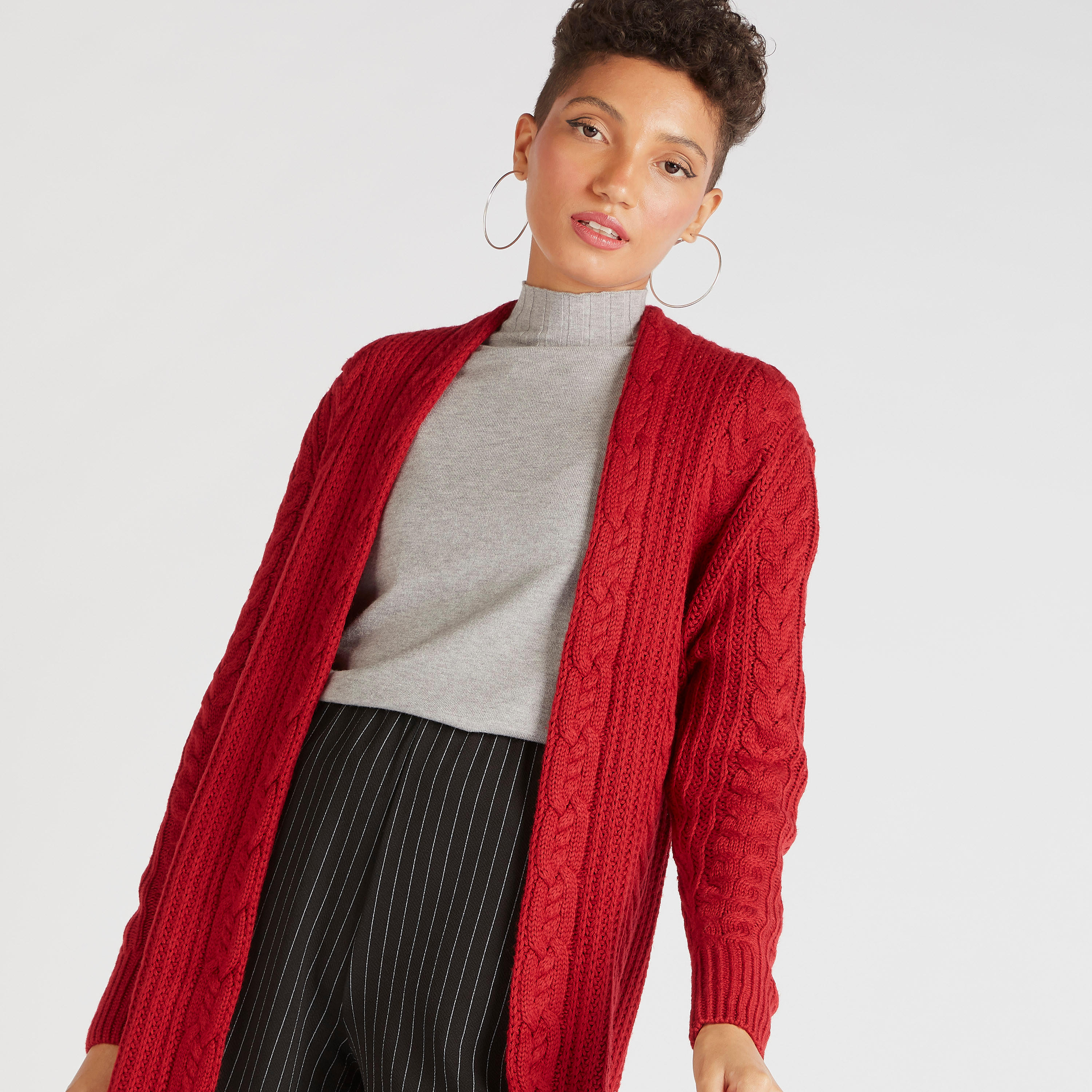 سترة بارزة الملمس بأكمام طويلة-women-winterwear-cardigansandjumpers-cardigans-image-8