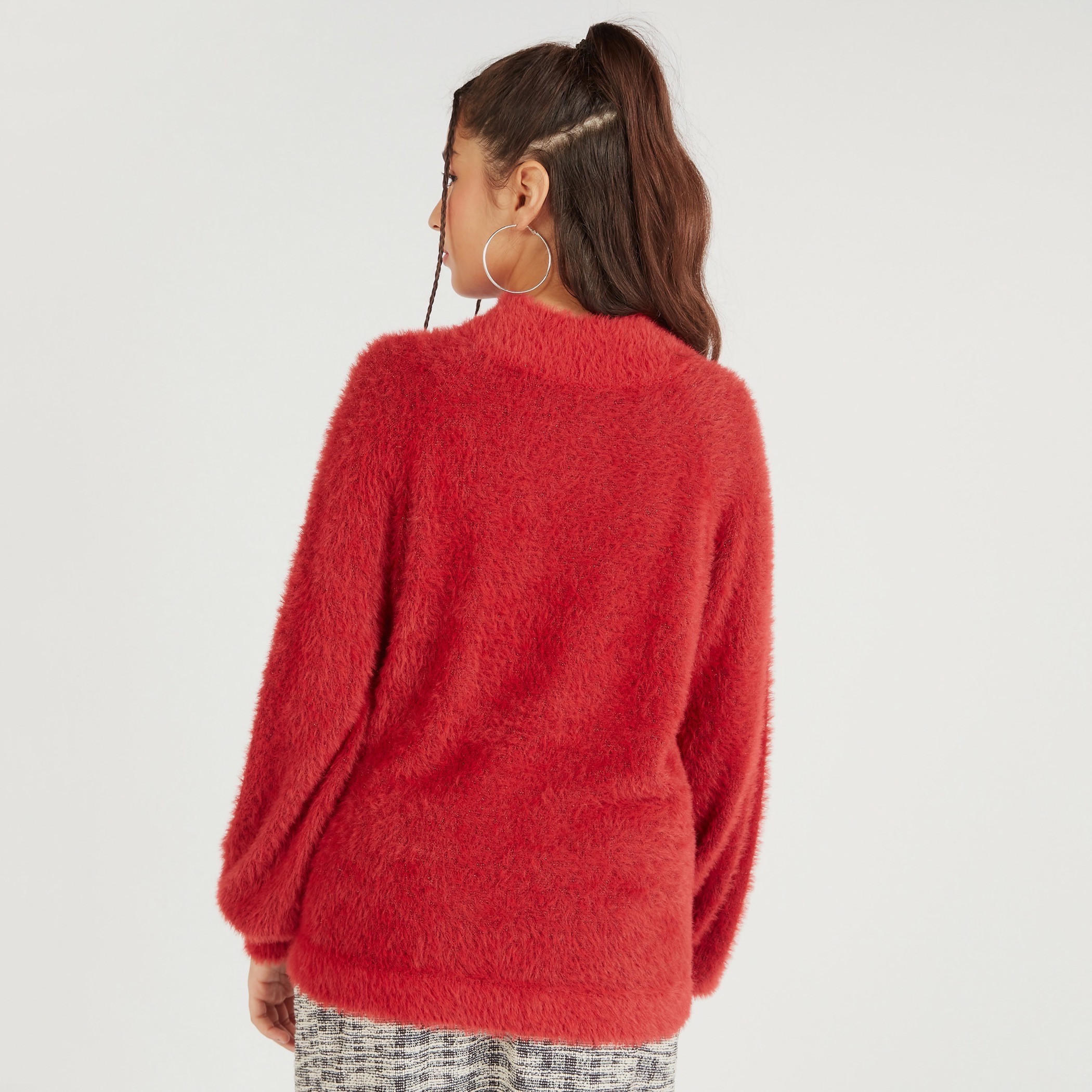 كنزة بارزة الملمس بياقة عالية وأكمام طويلة-women-clothing-cardigansandjumpers-jumpers-image-4