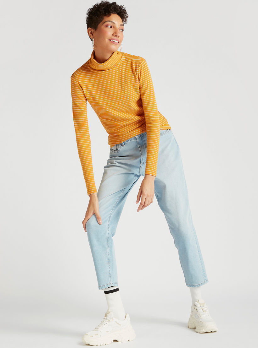 كنزة مخطّطة بياقة عالية وأكمام طويلة-women-clothing-cardigansandjumpers-jumpers-image-3