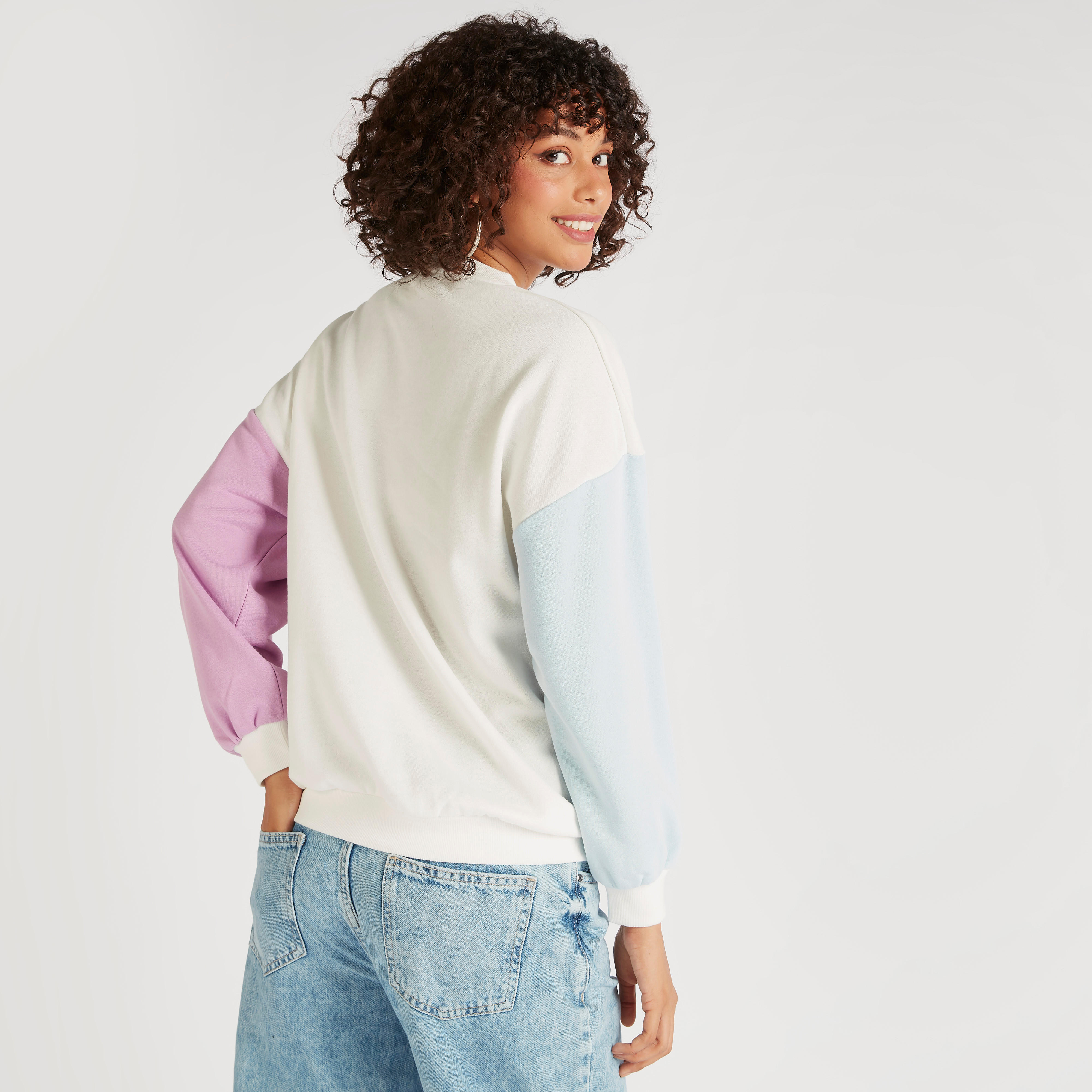 Printed Crew Neck Sweatshirt with Long Sleeves-women-winterwear-hoodiesandsweatshirts-sweatshirts-image-4