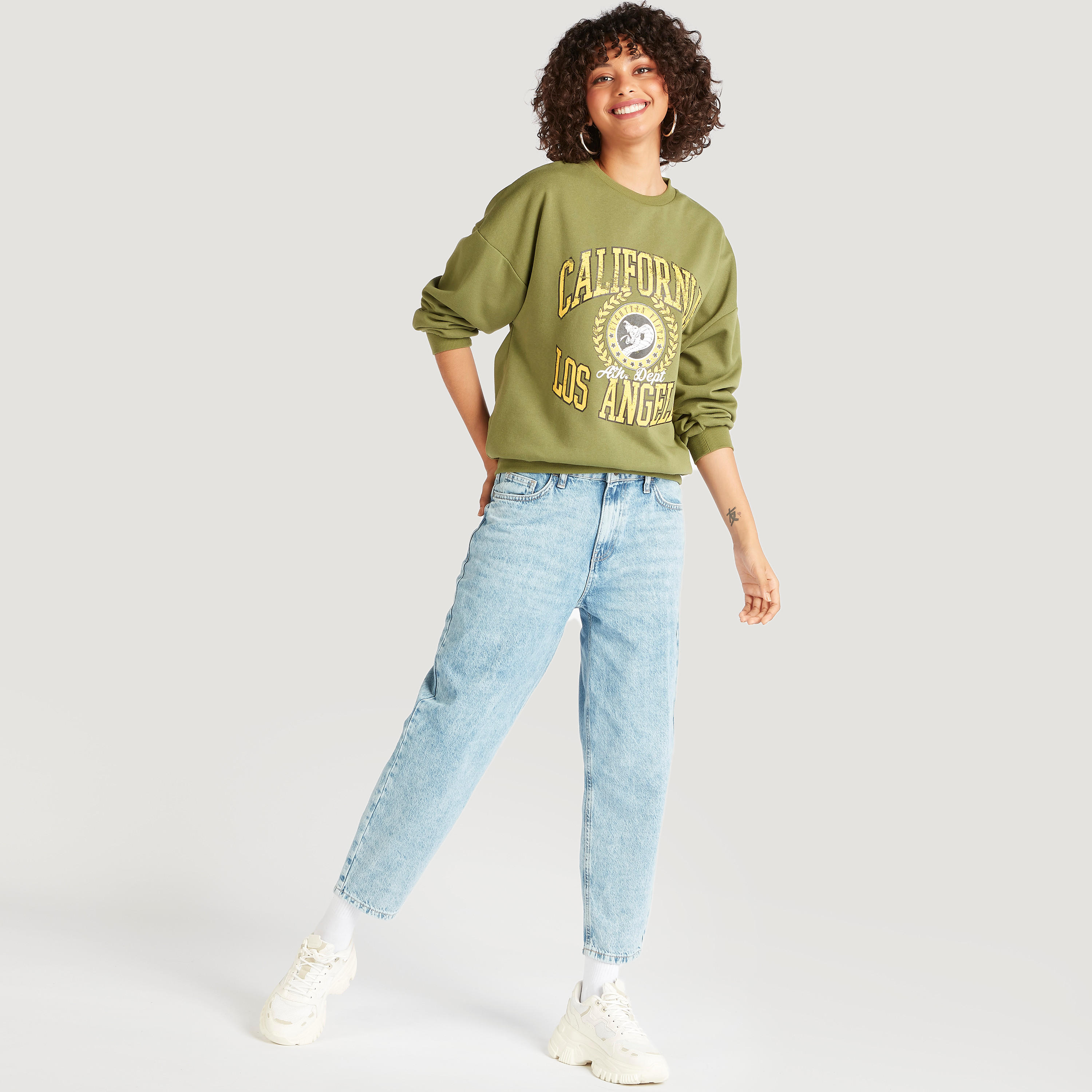 Printed Crew Neck Sweatshirt with Long Sleeves-women-winterwear-hoodiesandsweatshirts-sweatshirts-image-2