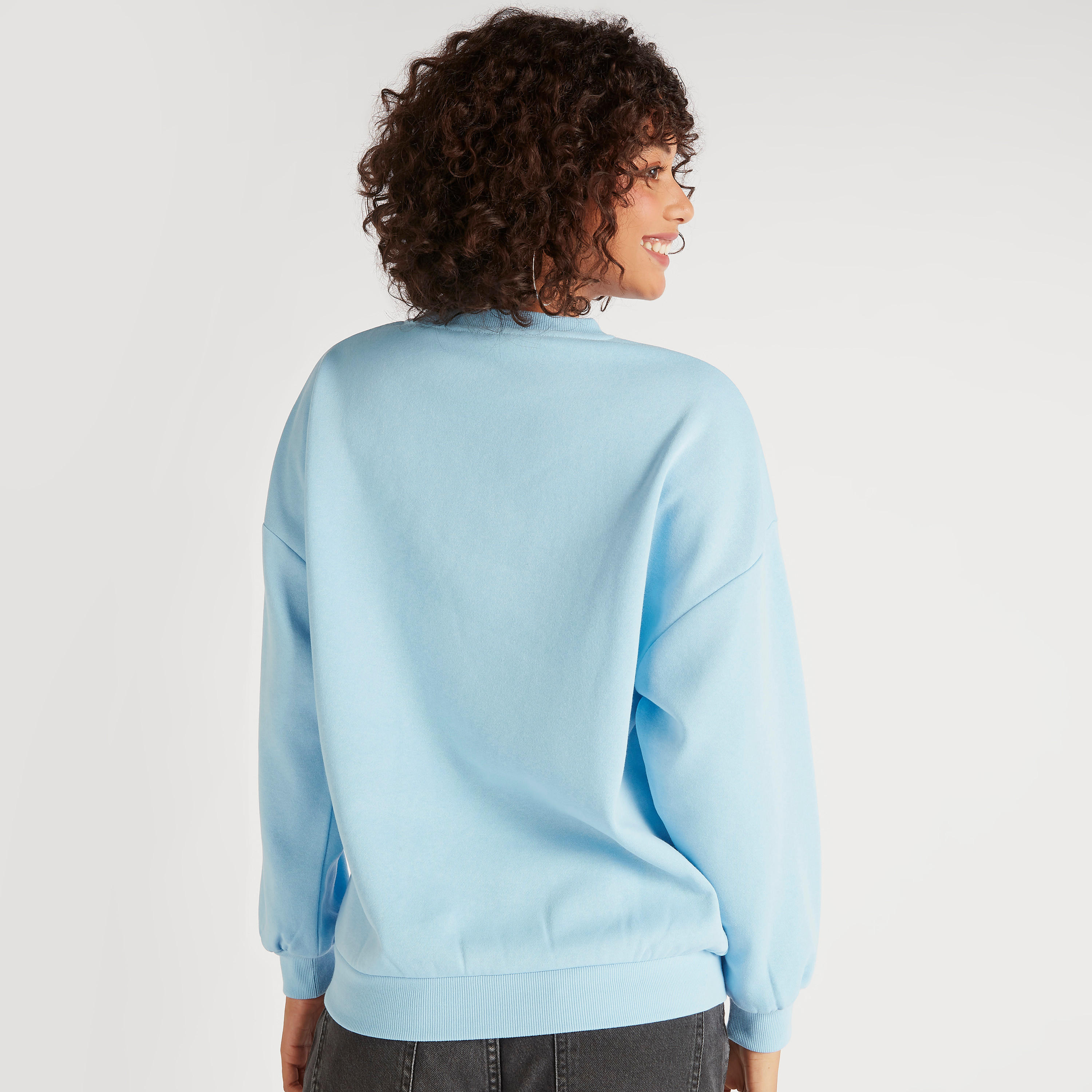 Embossed Crew Neck Sweatshirt with Long Sleeves-women-winterwear-hoodiesandsweatshirts-sweatshirts-image-4