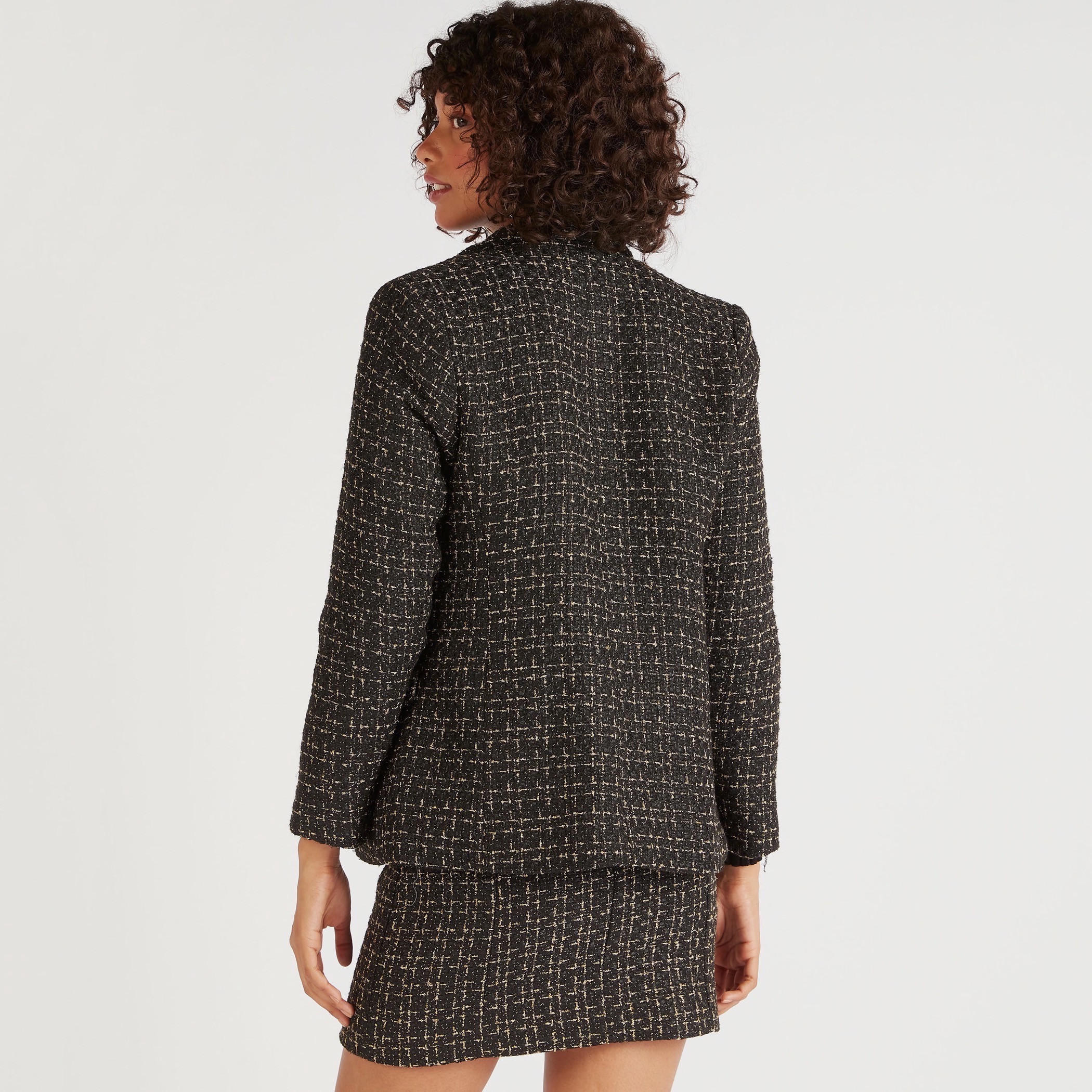 Checked Lightweight Jacket with Long Sleeves-women-winterwear-coatsandjackets-jackets-image-4