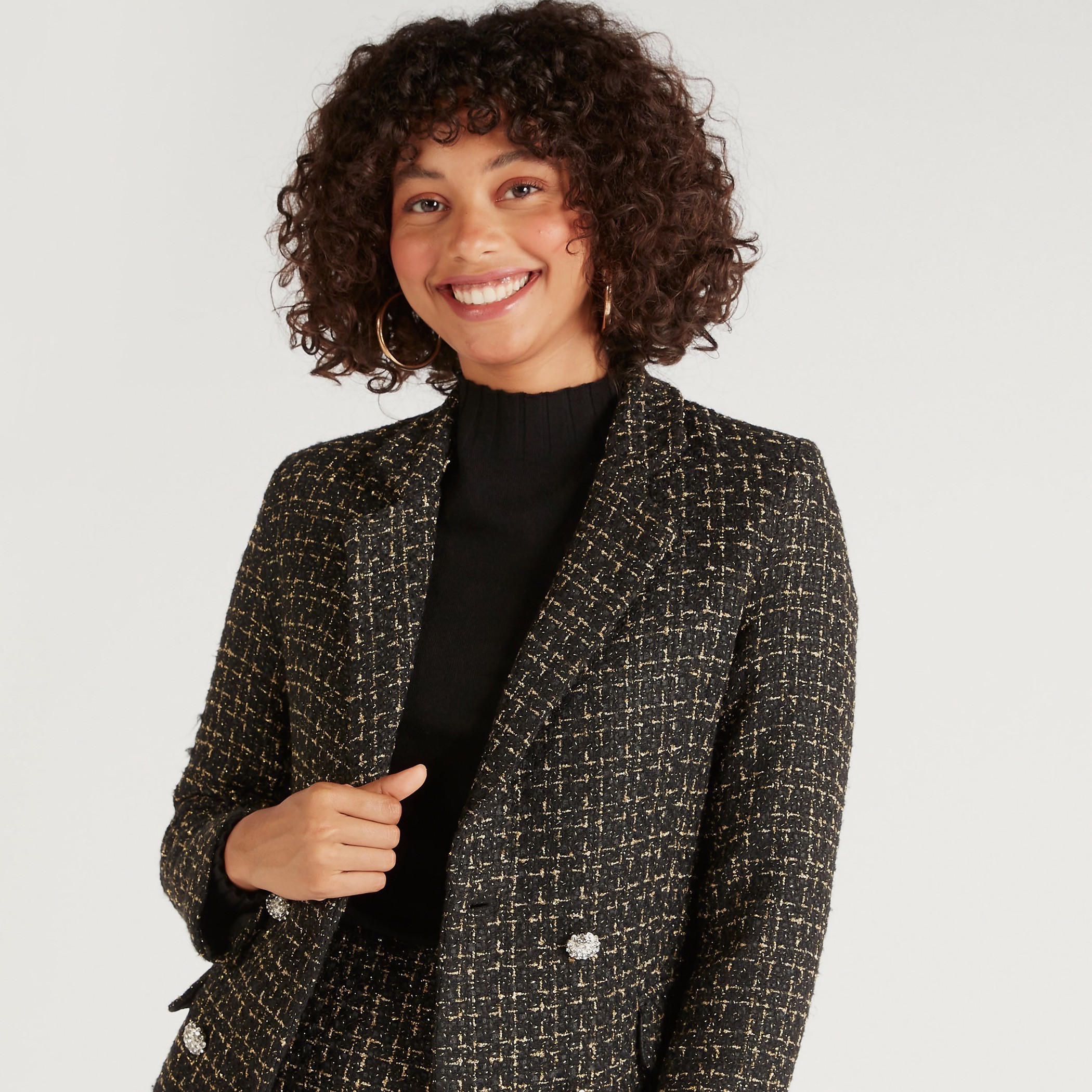 Checked Lightweight Jacket with Long Sleeves-women-winterwear-coatsandjackets-jackets-image-6
