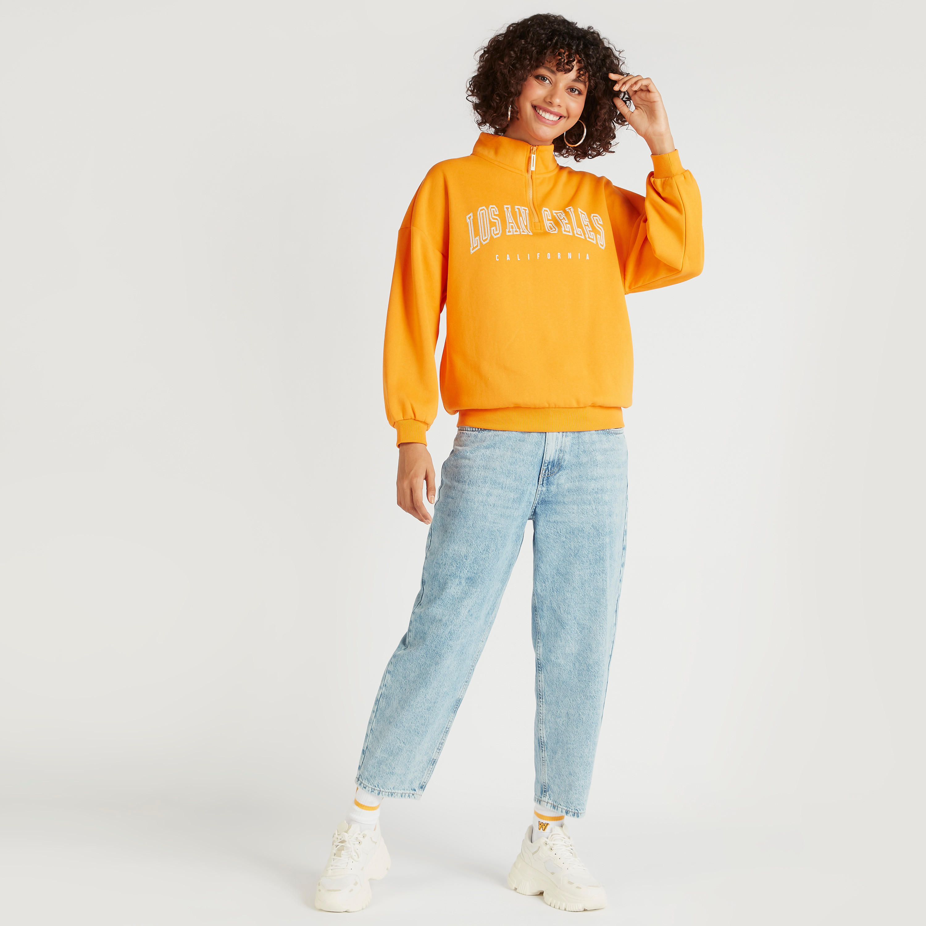 سويت شيرت بطبعات ونصف سحّاب إغلاق-women-winterwear-hoodiesandsweatshirts-sweatshirts-image-2