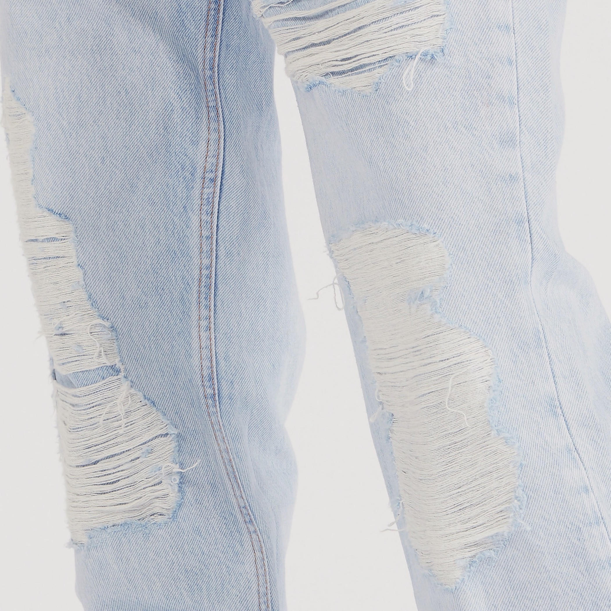 بنطلون جينز مضلّع بقصّة مستقيمة وخصر مرتفع وجيوب وزر إغلاق-women-clothing-bottoms-jeans-image-3
