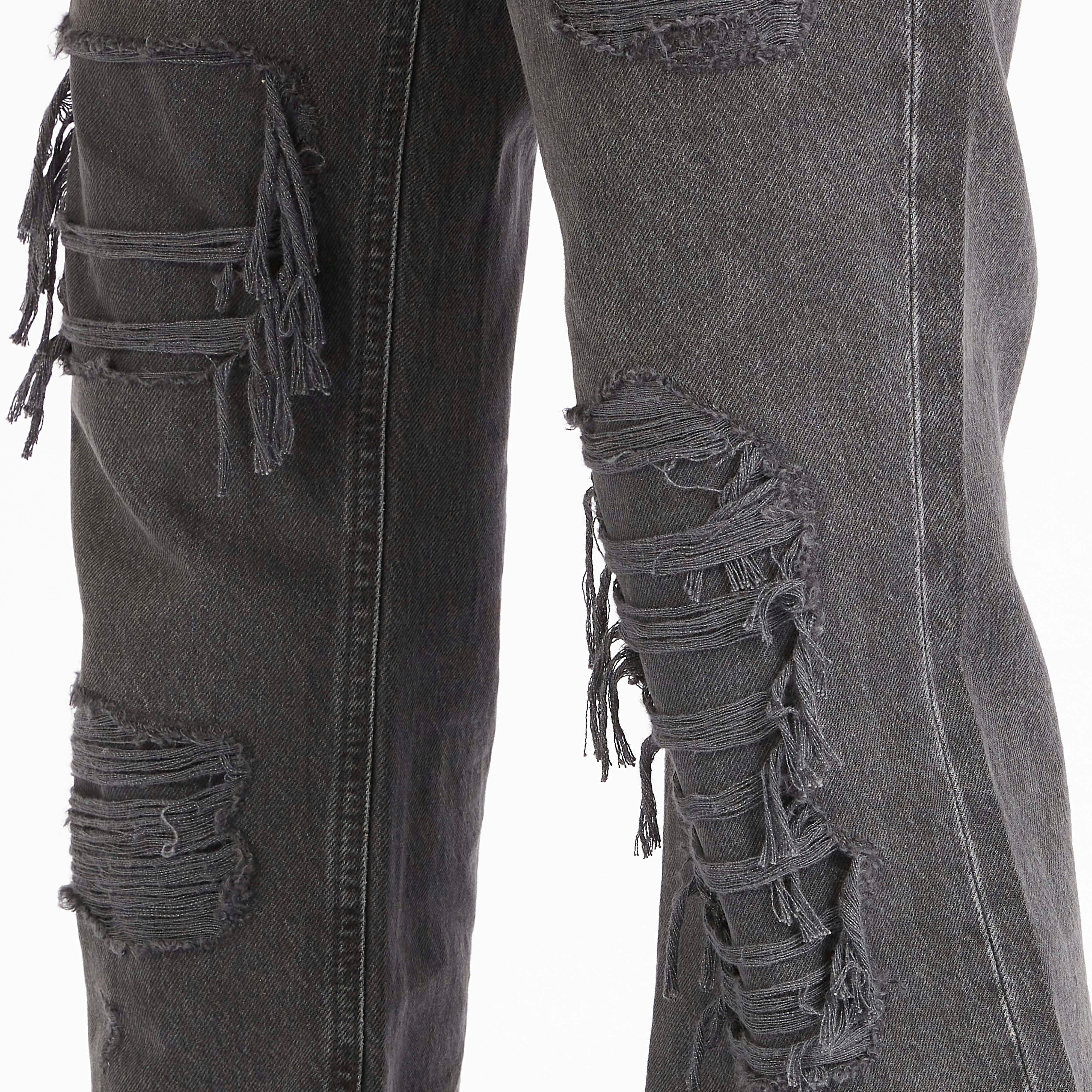 بنطلون جينز مضلع بخصر مرتفع وجيوب وأزرار للإغلاق-women-clothing-bottoms-jeans-image-5