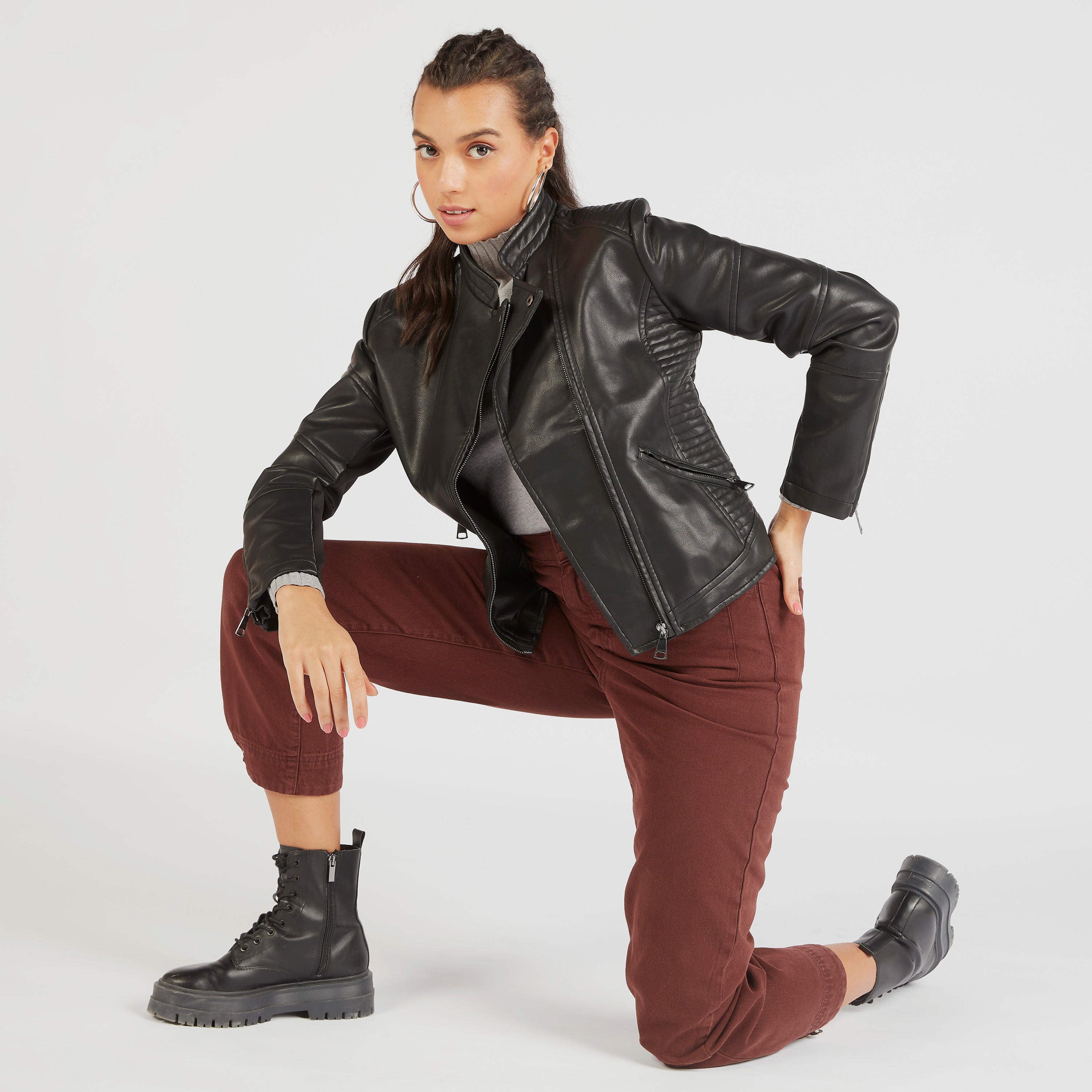 جاكيت بايكر بسحّاب وأكمام طويلة وجيوب-women-winterwear-coatsandjackets-jackets-image-6