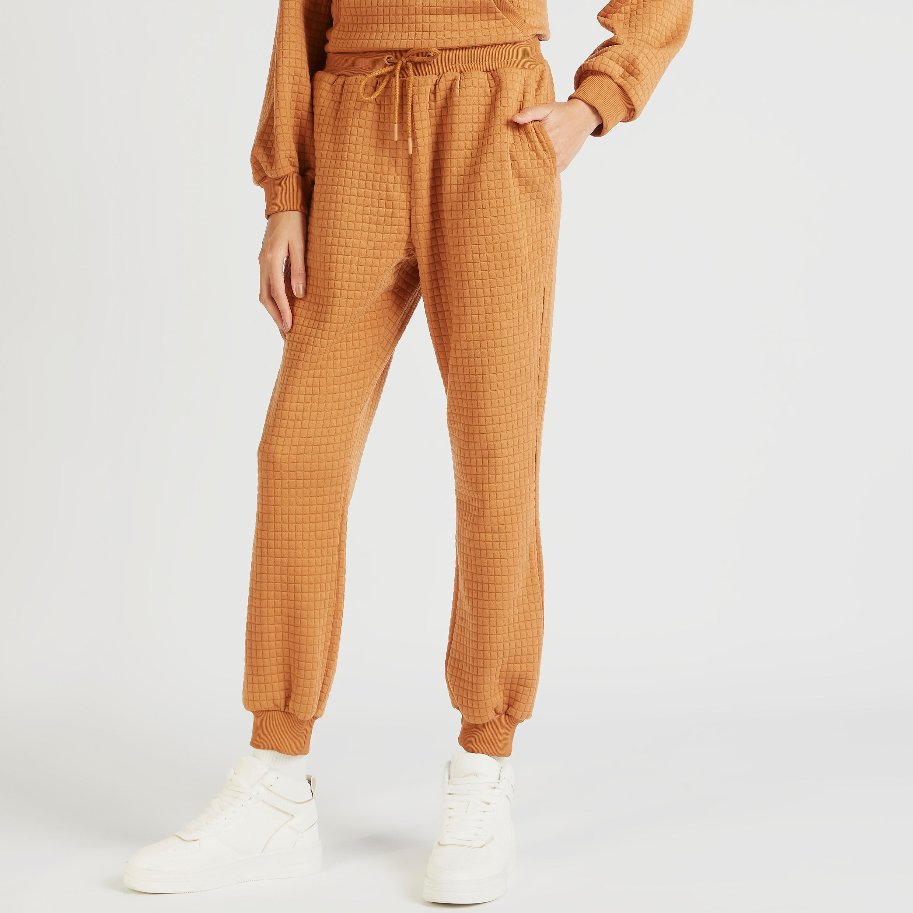 Quilted Joggers with Drawstring Closure-women-clothing-bottoms-joggers-image-1