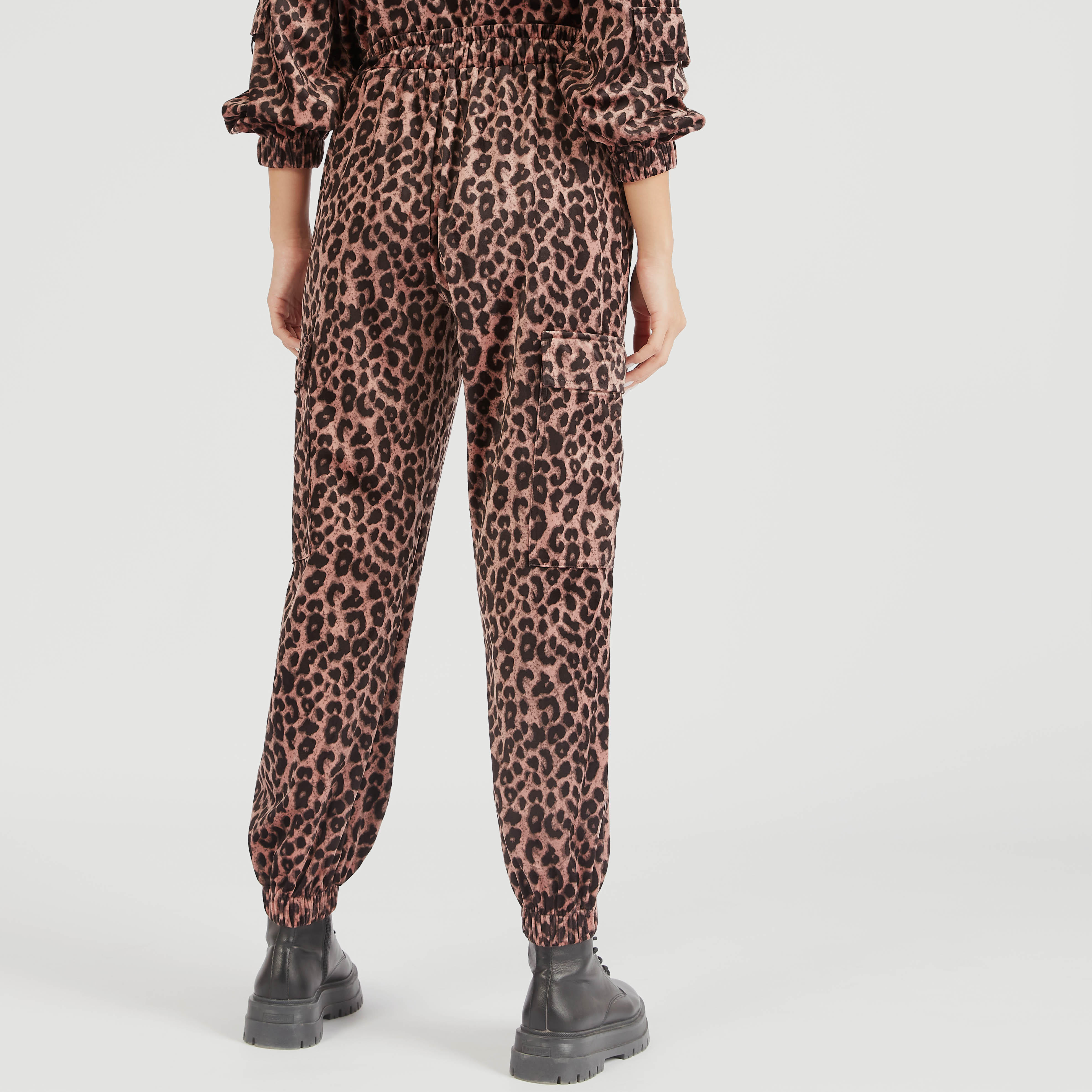 Animal Print High-Rise Joggers with Pockets and Drawstring Closure-women-clothing-bottoms-joggers-image-4