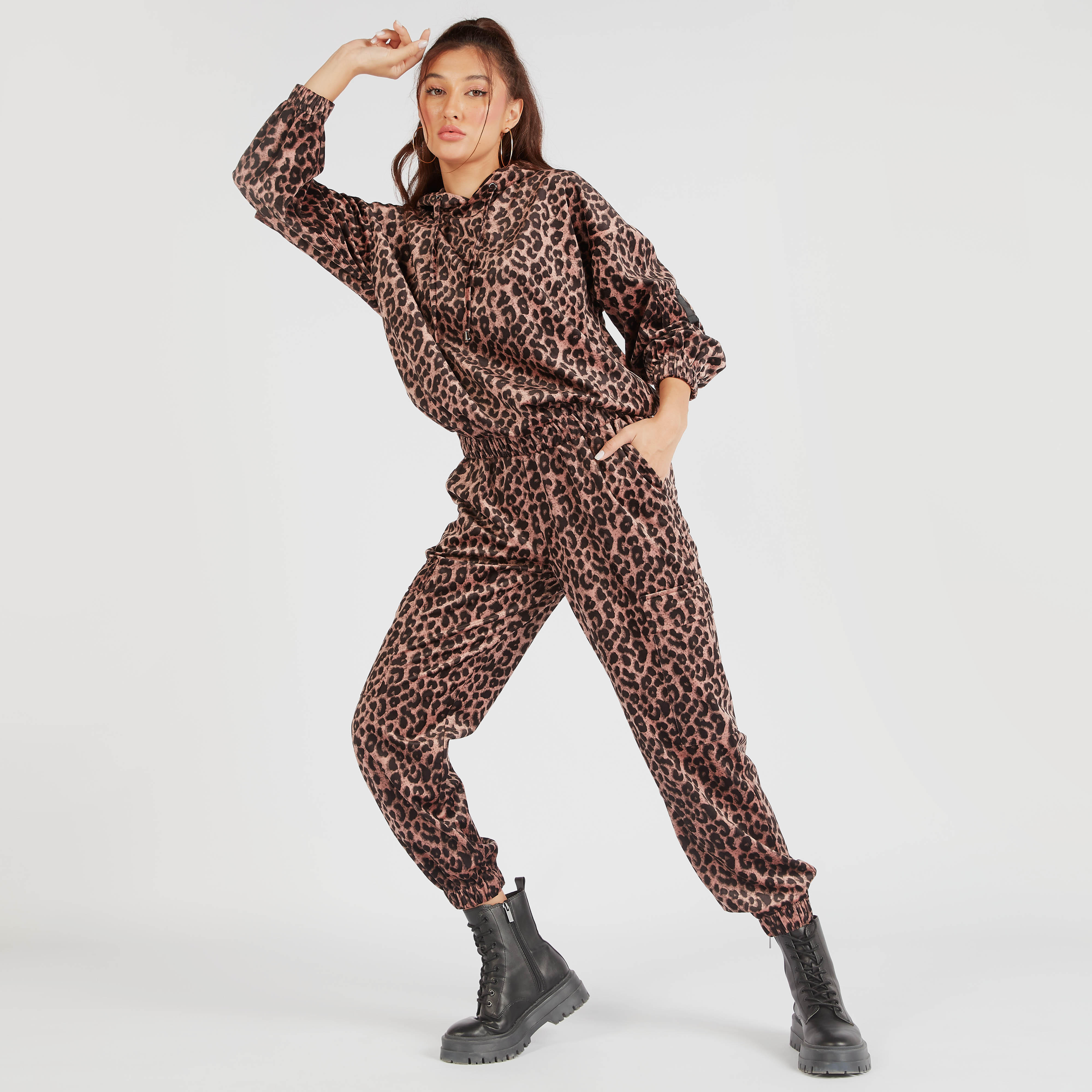 Animal Print High-Rise Joggers with Pockets and Drawstring Closure-women-clothing-bottoms-joggers-image-6