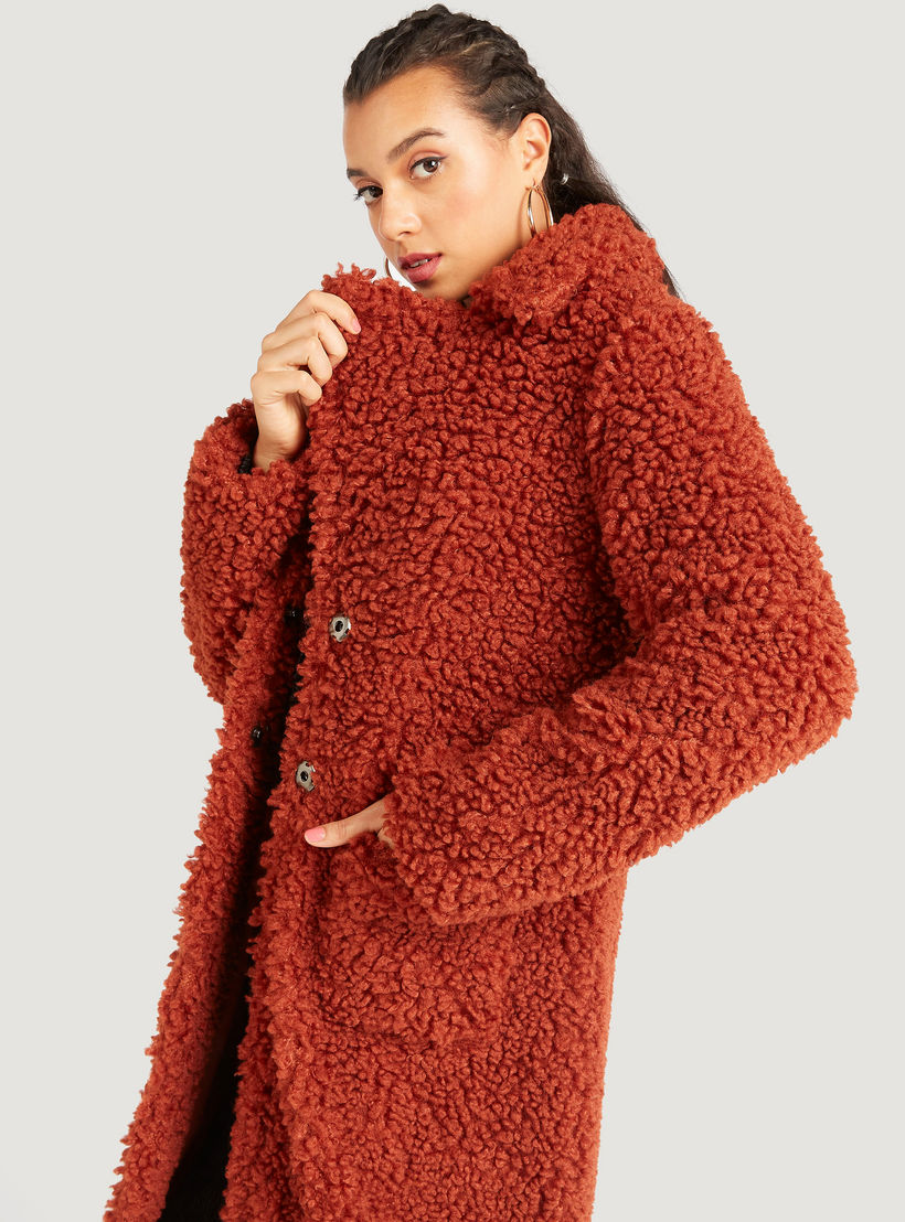 Fleece Coat with Long Sleeves and Lapel Collar-women-clothing-coatsandjackets-coats-image-6
