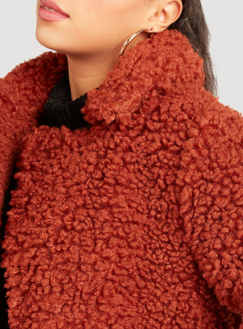 Fleece Coat with Long Sleeves and Lapel Collar-women-clothing-coatsandjackets-coats-image-7