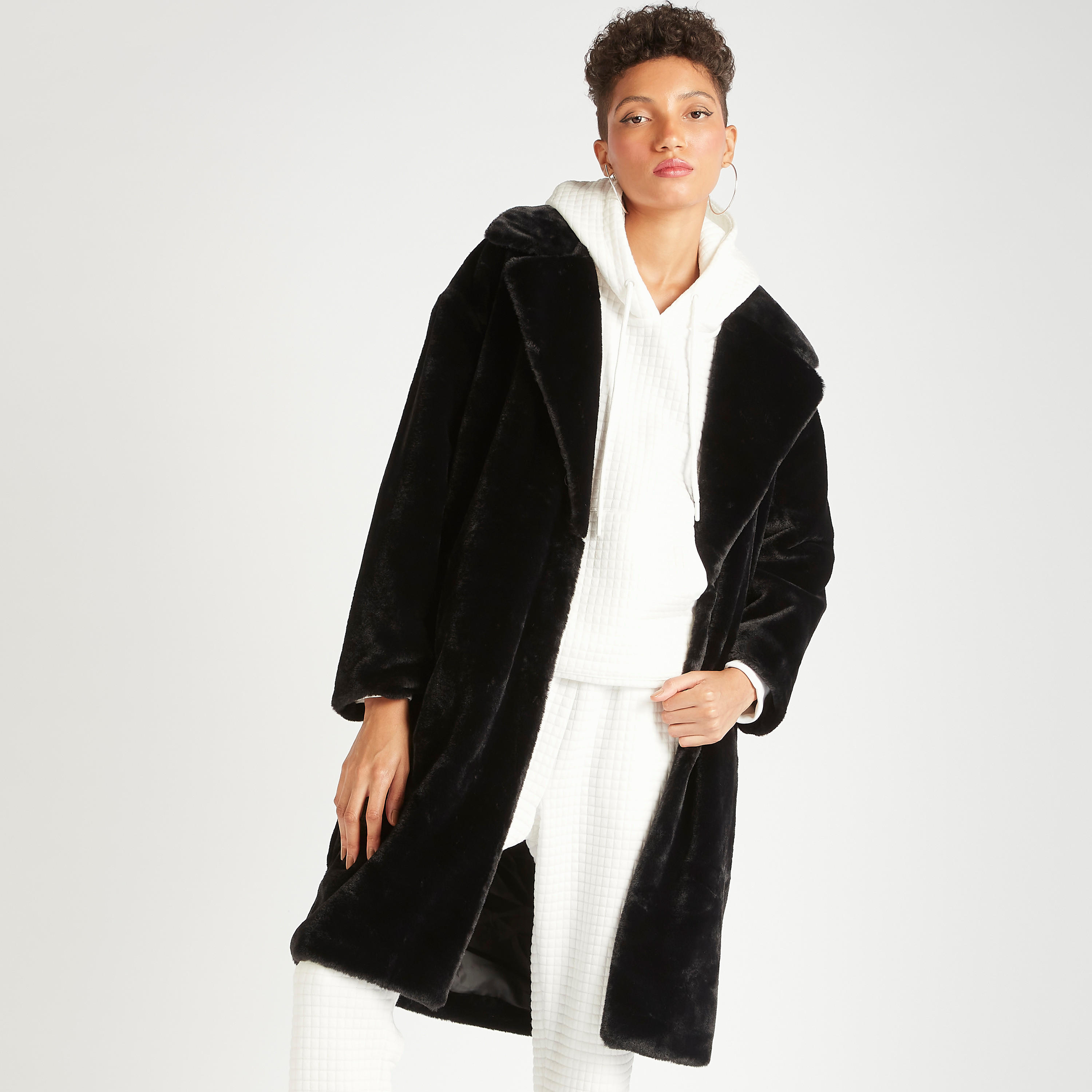 جاكيت طويل بارز الملمس بياقة عادية-women-winterwear-coatsandjackets-jackets-image-9