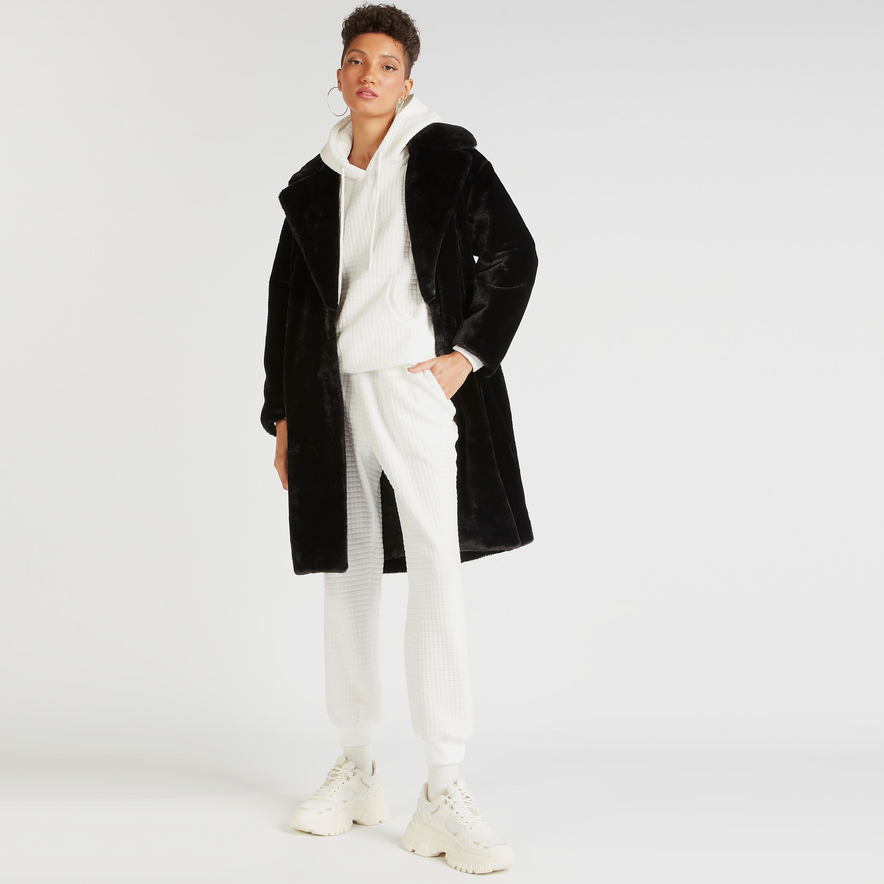 جاكيت طويل بارز الملمس بياقة عادية-women-winterwear-coatsandjackets-jackets-image-8