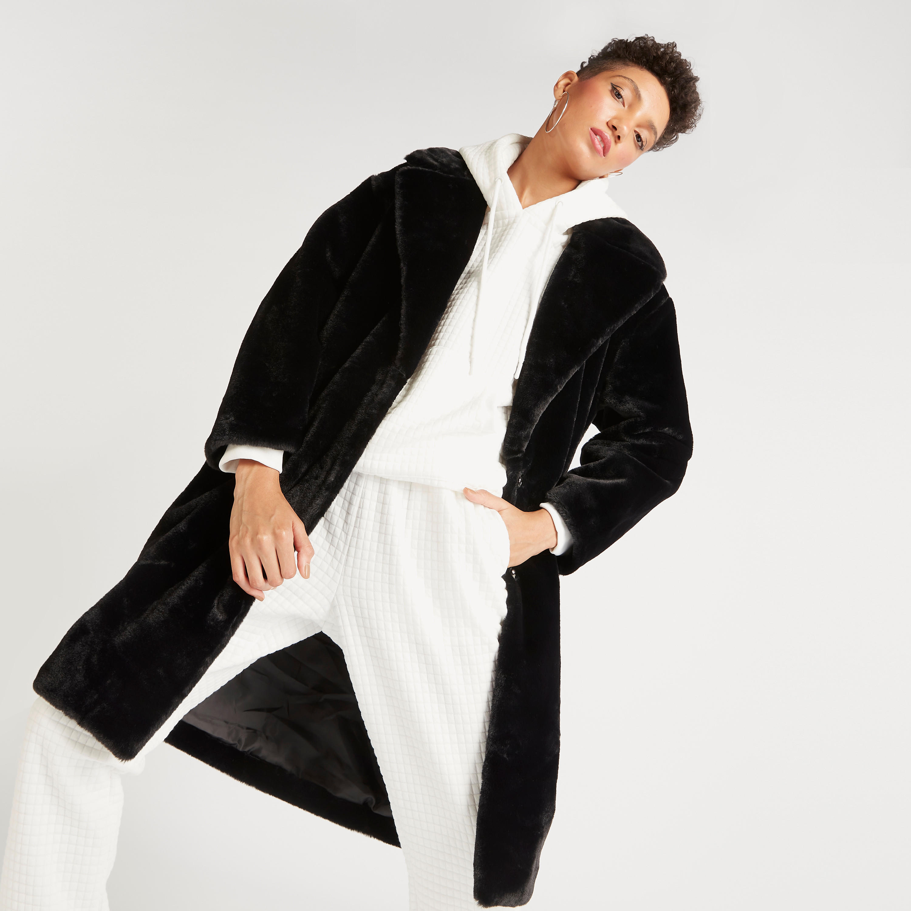 جاكيت طويل بارز الملمس بياقة عادية-women-winterwear-coatsandjackets-jackets-image-3