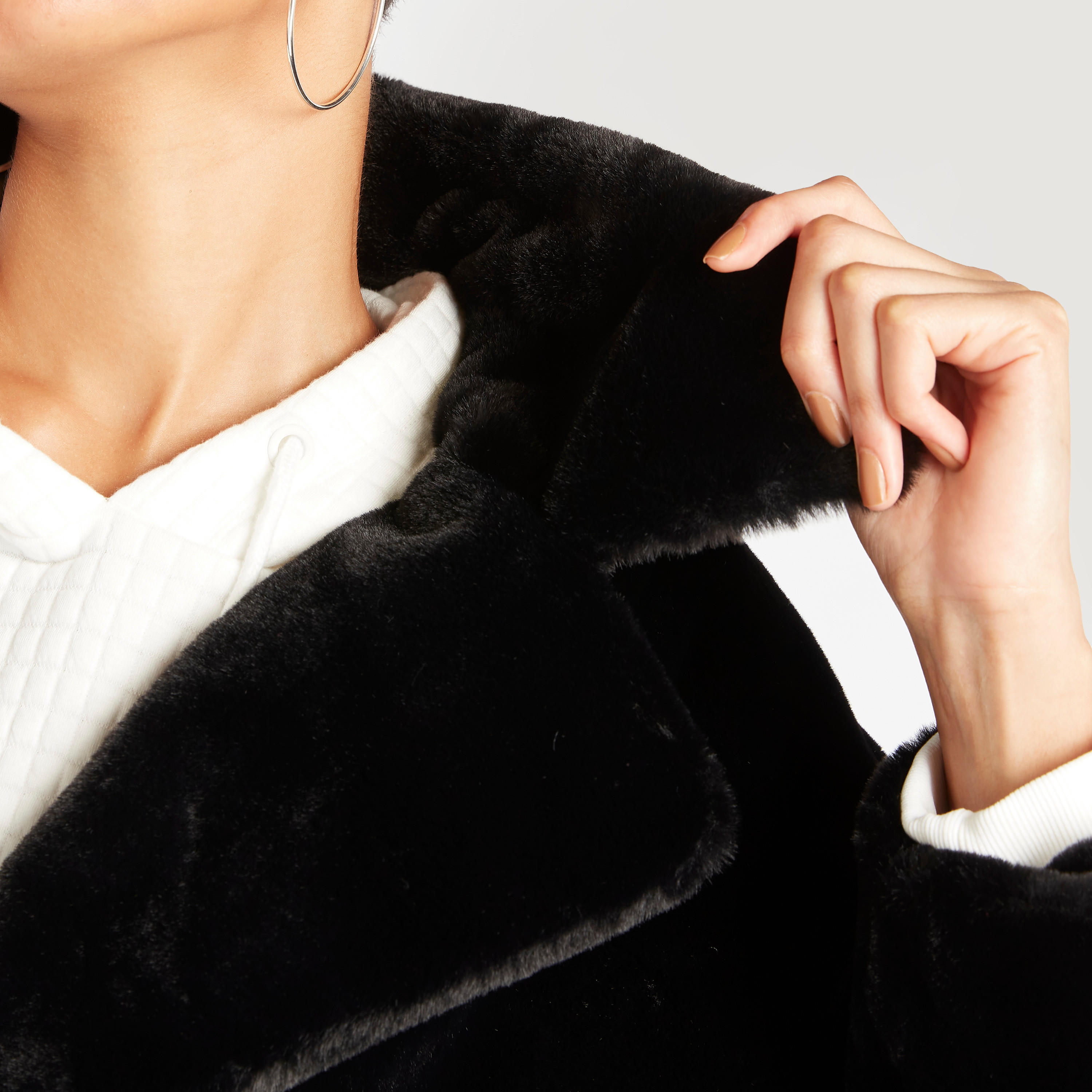 جاكيت طويل بارز الملمس بياقة عادية-women-winterwear-coatsandjackets-jackets-image-1