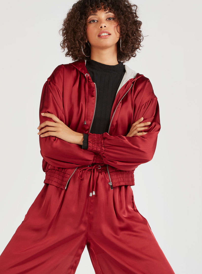 جاكيت سادة بسحّاب مع أكمام طويلة وقبّعة-women-winterwear-coatsandjackets-jackets-image-5