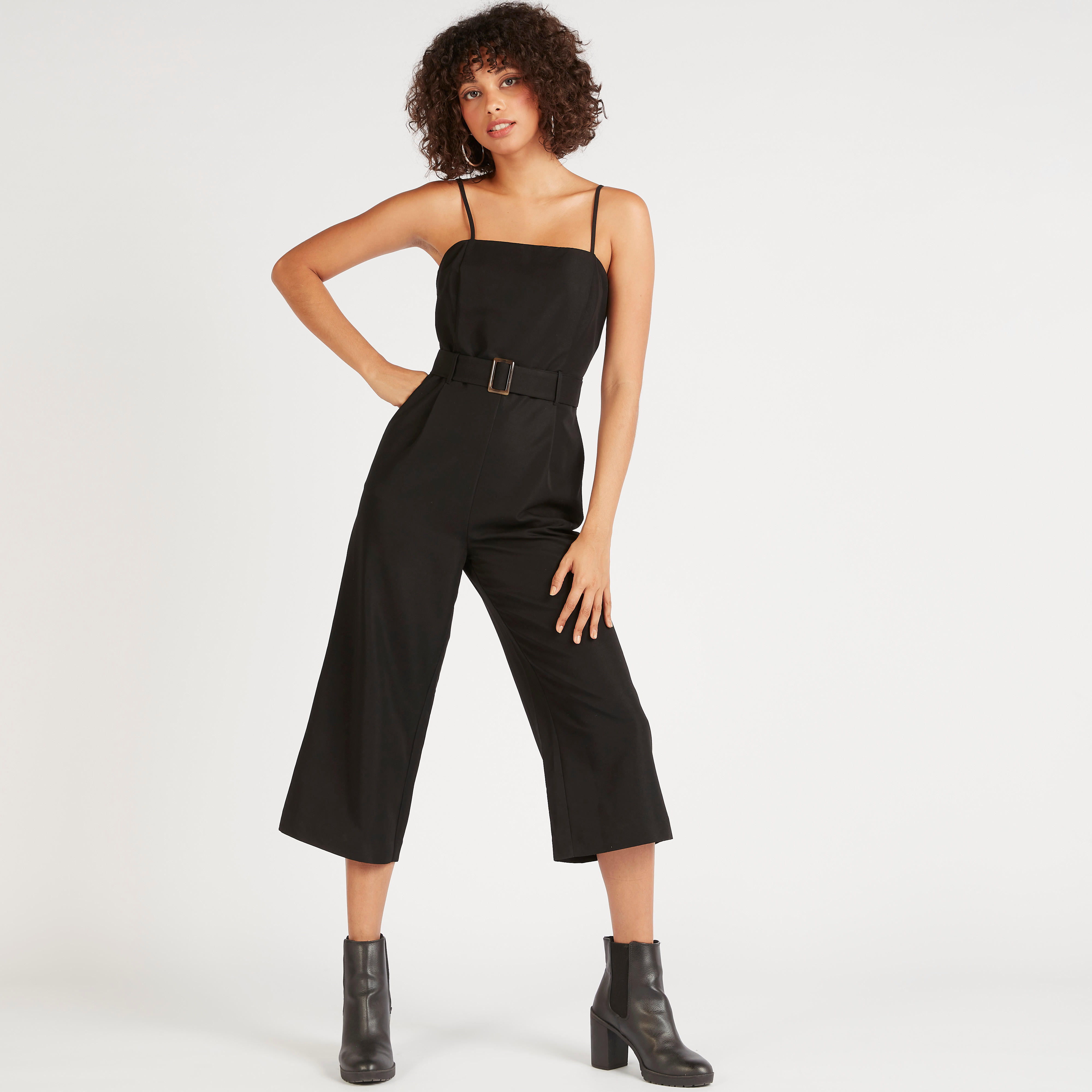 Solid Midi Belted Jumpsuit with Adjustable Straps-women-clothing-jumpsuits-image-1