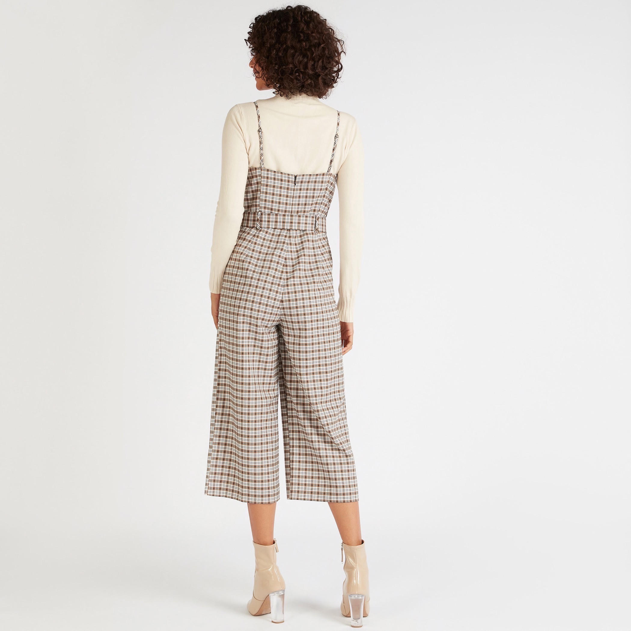 Checked Midi Jumpsuit with Belt and Pockets-women-clothing-jumpsuits-image-4
