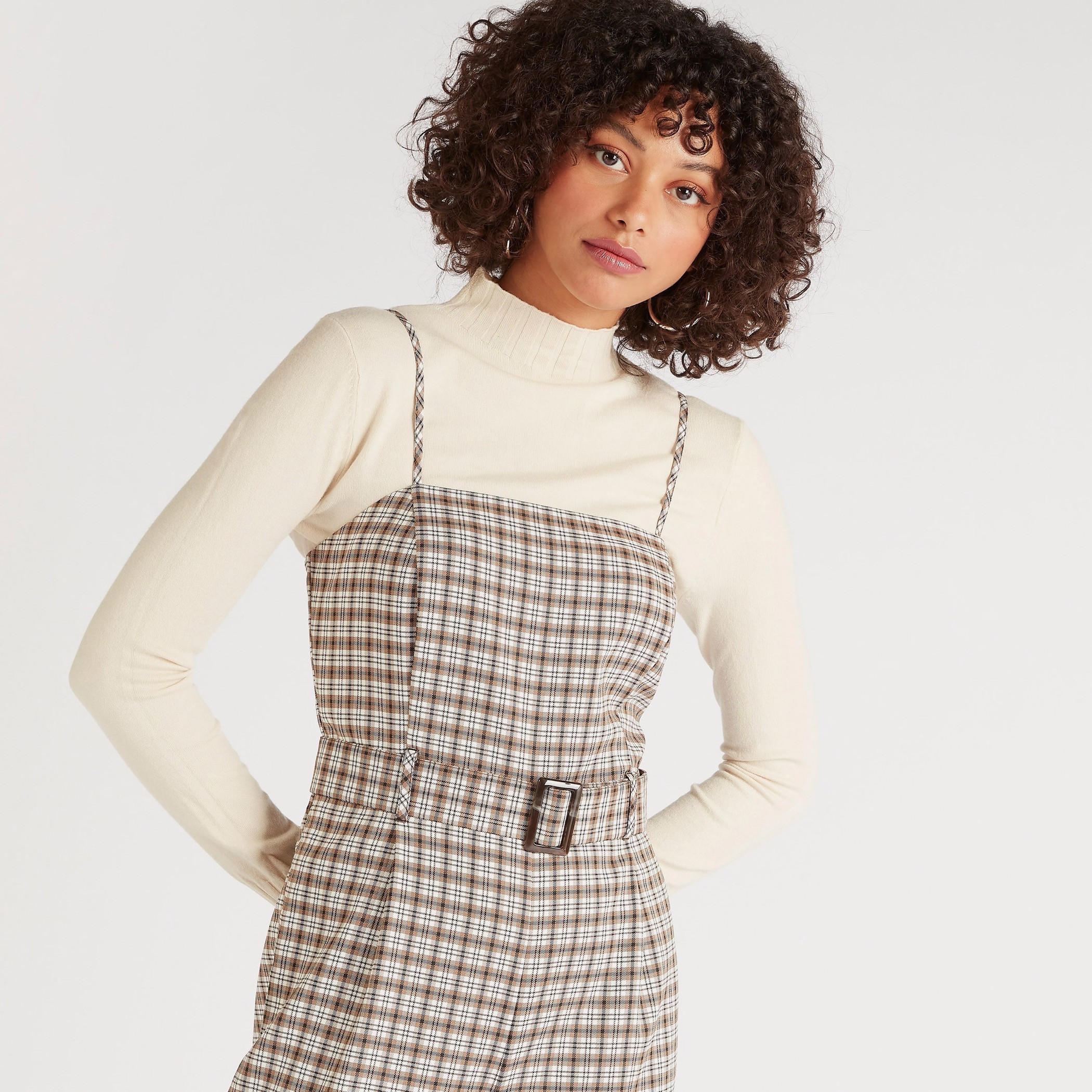 Checked Midi Jumpsuit with Belt and Pockets-women-clothing-jumpsuits-image-5